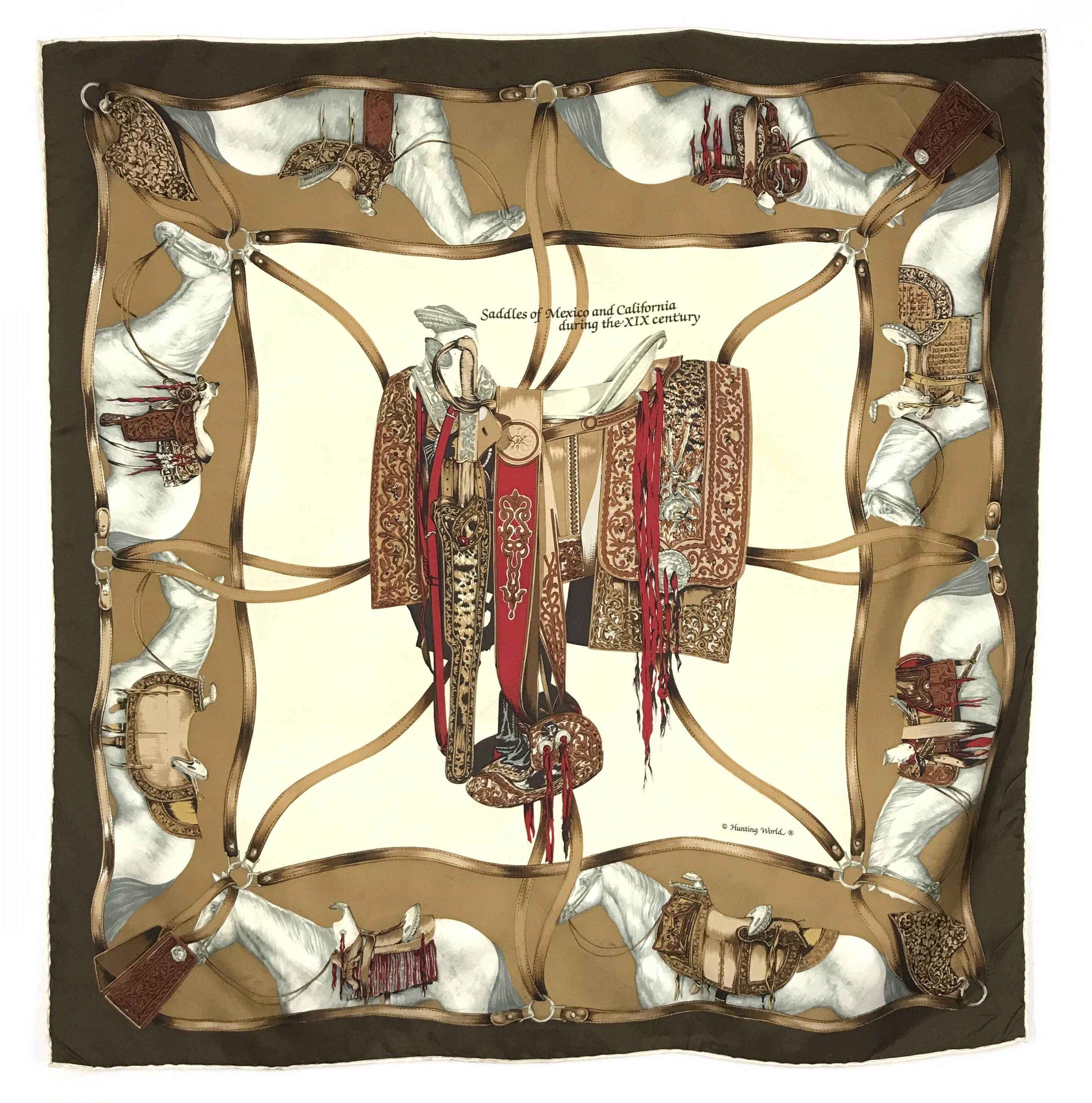 Vintage Vintage Hunting World Equestrian Silk Scarf Size ONE SIZE - 1 Thumbnail