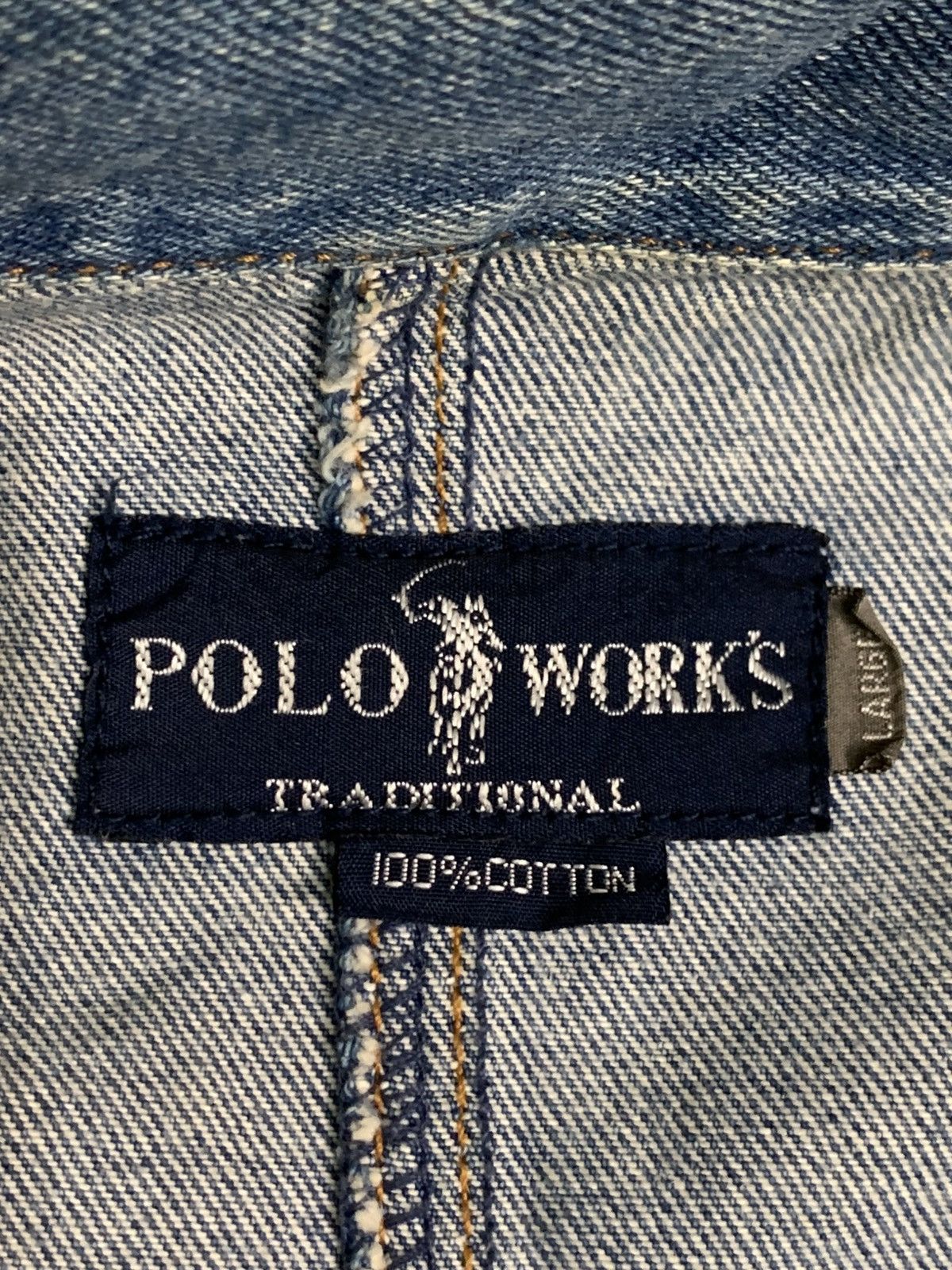 U.S. Polo Assn. Rare Vintage Polo Works Traditional Denim Chore Jacket Size US L / EU 52-54 / 3 - 4 Thumbnail