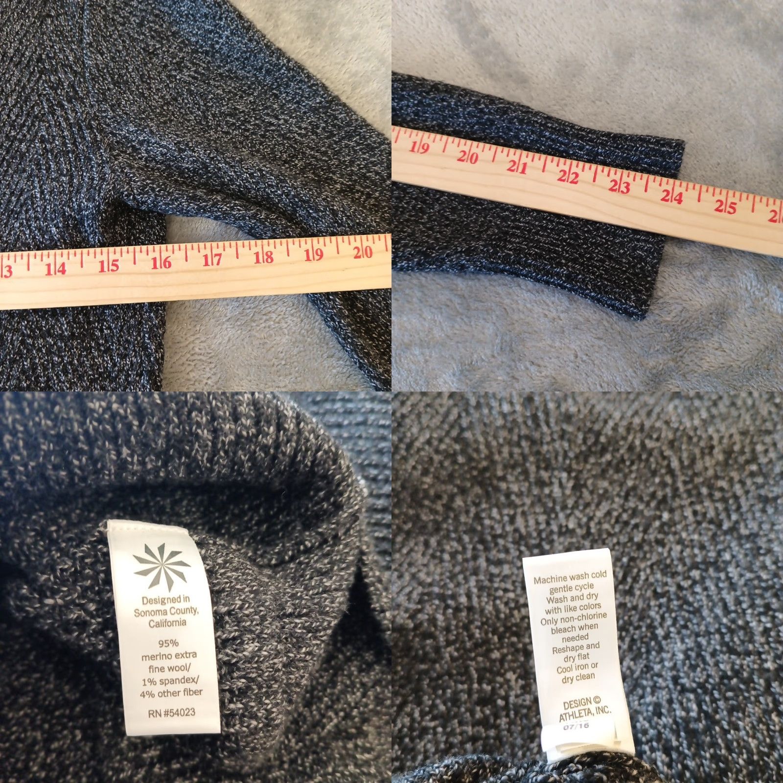 Athleta Athleta Sweater Dress M Gray Long Sleeve Wool Blend Knit Pullover V-Neck Women Size M / US 6-8 / IT 42-44 - 8 Thumbnail