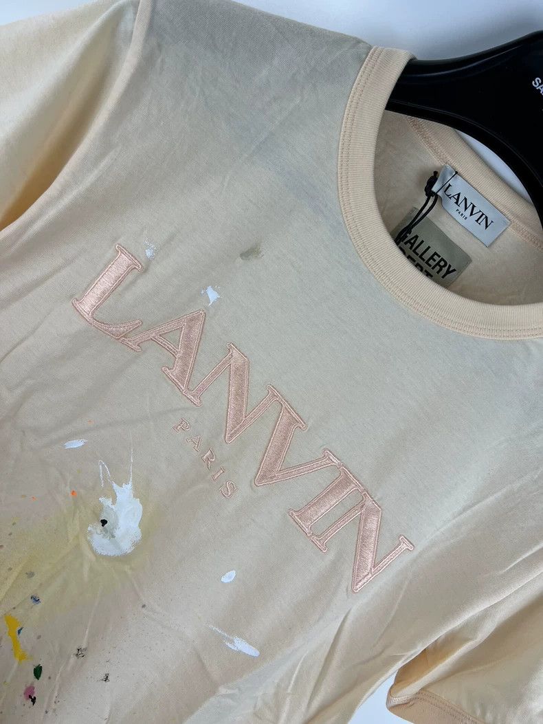 Lanvin Lanvin Peach-pink ink-splashing short sleeve Size L / US 10 / IT 46 - 2 Thumbnail
