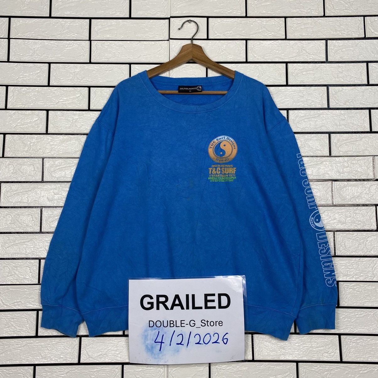Japanese Brand 📌Vintage Sweatshirt T&C Surf Hawaii Big Logo Size US XL / EU 56 / 4 - 1 Thumbnail