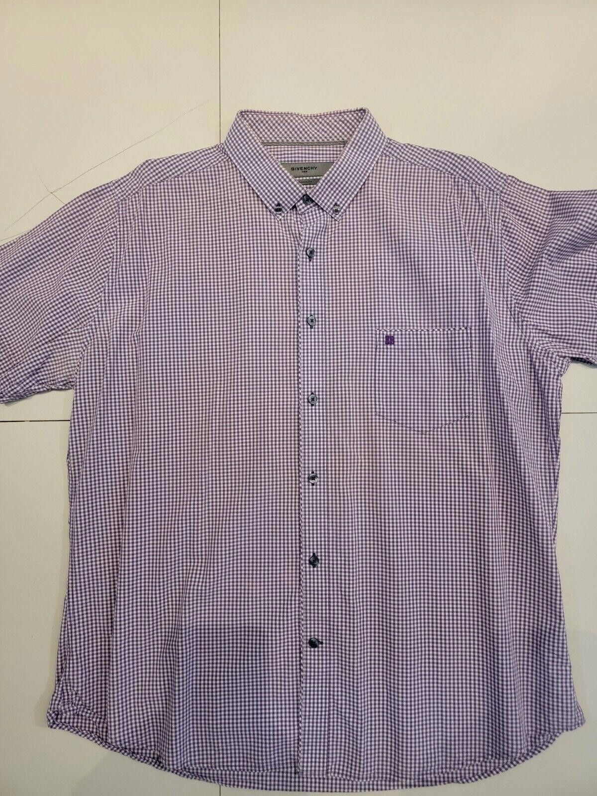 Givenchy Givenchy Purple Checked Button Up Shirt Size XL Size US XL / EU 56 / 4 - 1 Thumbnail