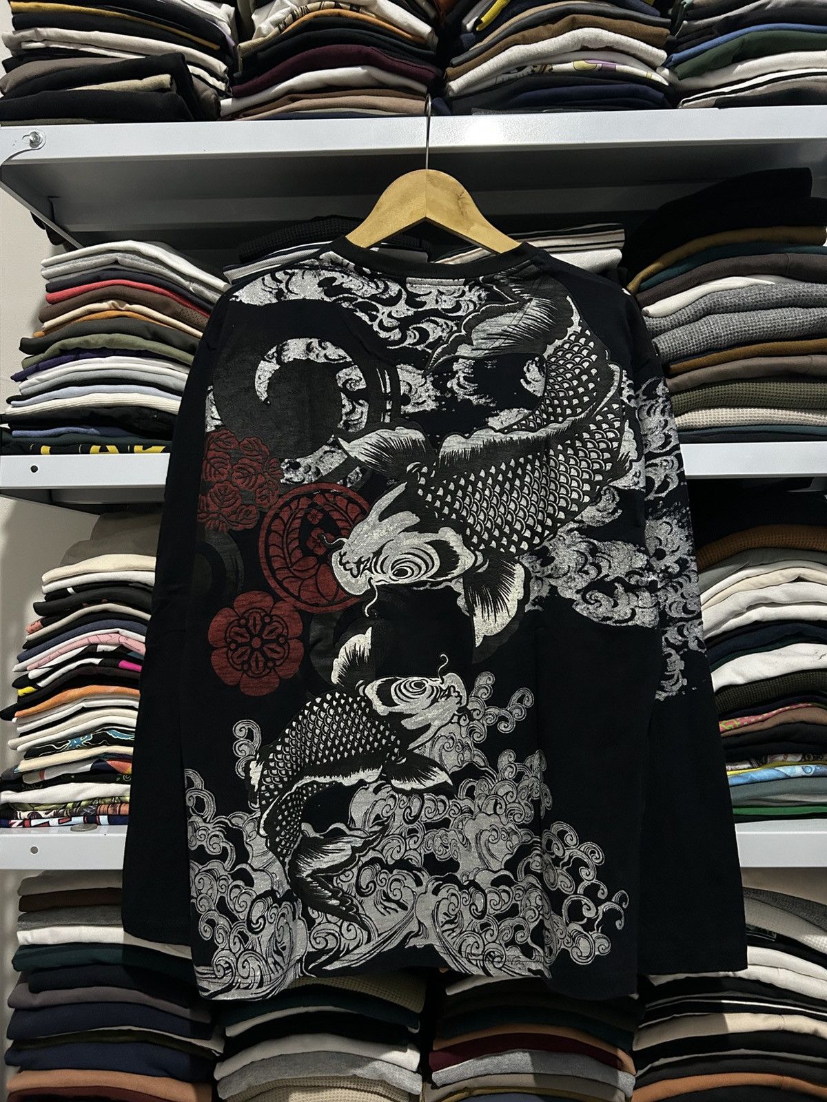 Vintage longsleeve koi fish sukajan style karakuri