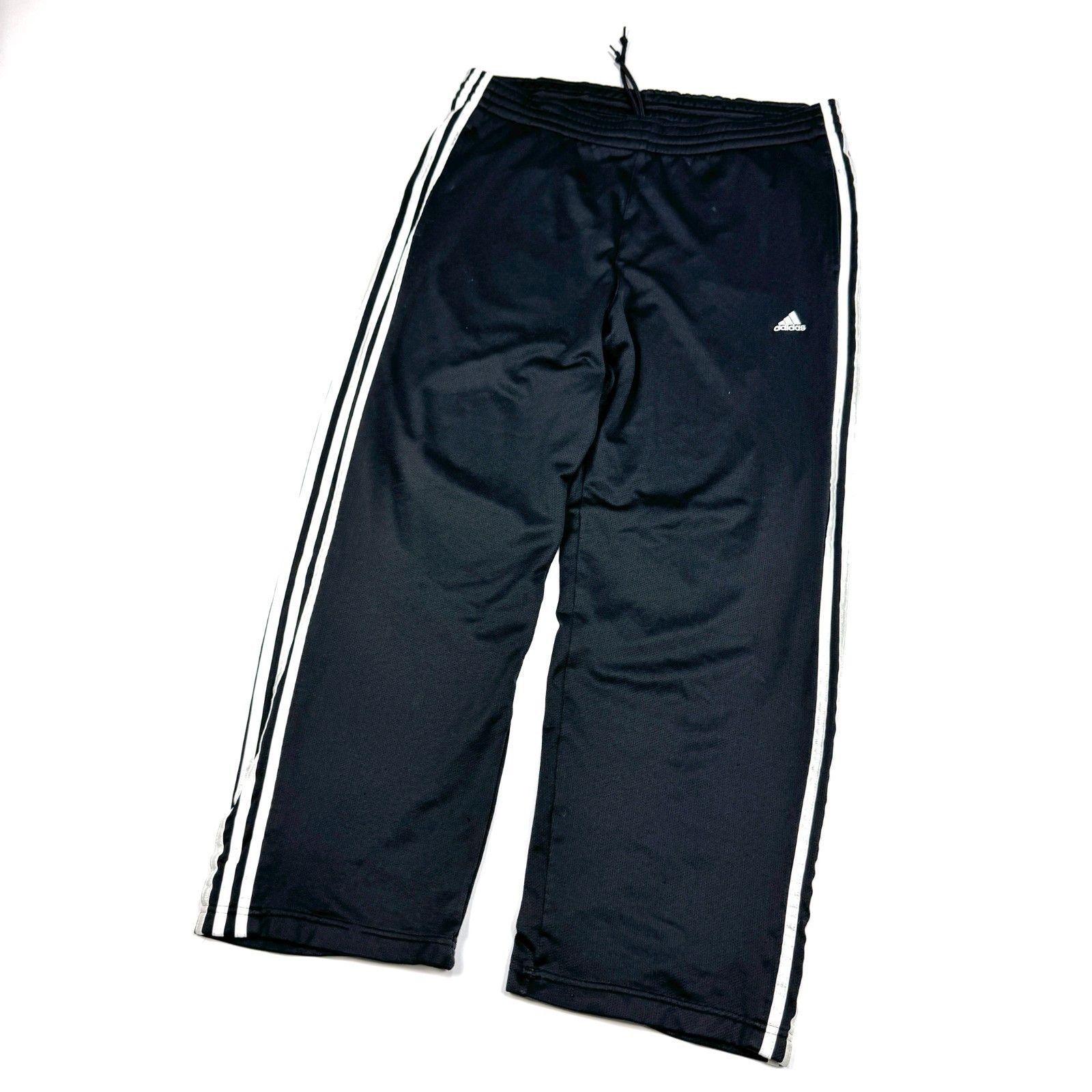 Adidas Adidas Black Mesh Baggy Track Pants Y2K 3-Stripe Size US 34 / EU 50 - 2 Thumbnail