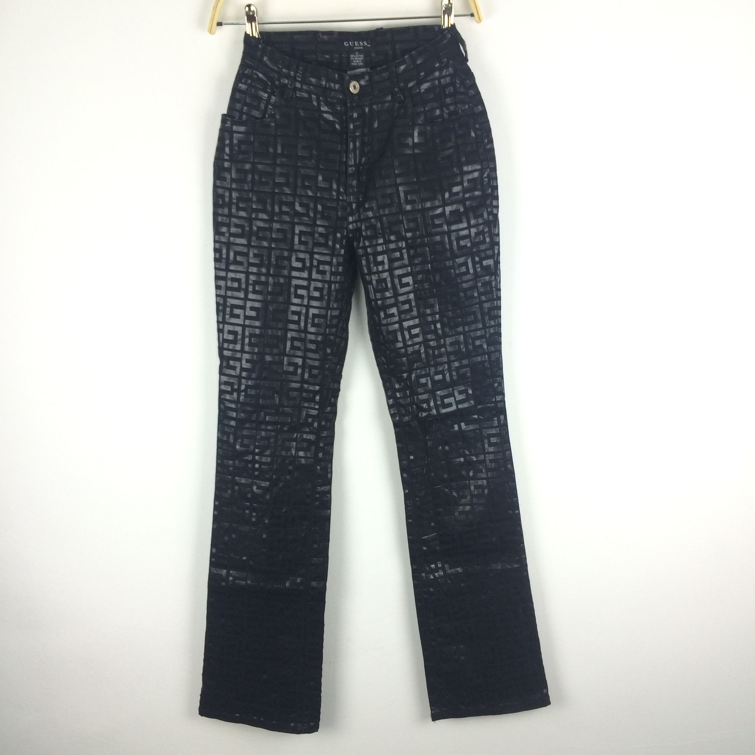 Guess X22 GUESS JEANS GLAMOUR MONOGRAM HIGH WAIST PANTS Size 24" / US 00 / IT 34 - 3 Thumbnail