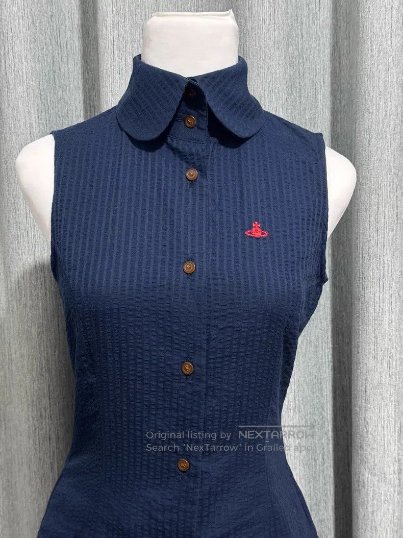 Vivienne Westwood Vivienne Westwood Navy Blue Sleeveless Shirt Size M / US 6-8 / IT 42-44 - 6 Thumbnail