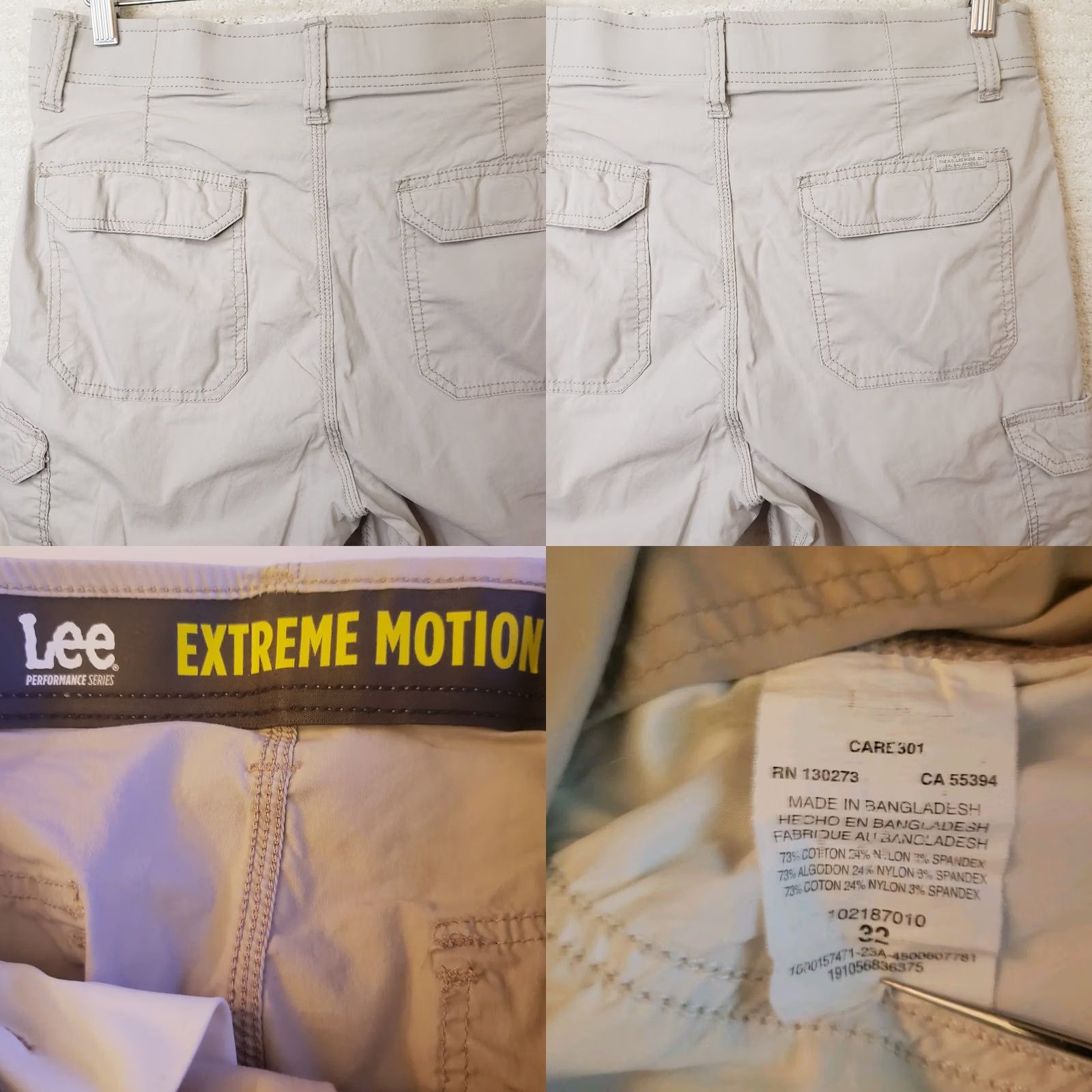 Lee Lee Nomad Men's Cargo Shorts 32 Regular Elastic Stretch Brown Cotton Polyester Spandex Zip Closure Casual Travel Size US 32 / EU 48 - 8 Thumbnail