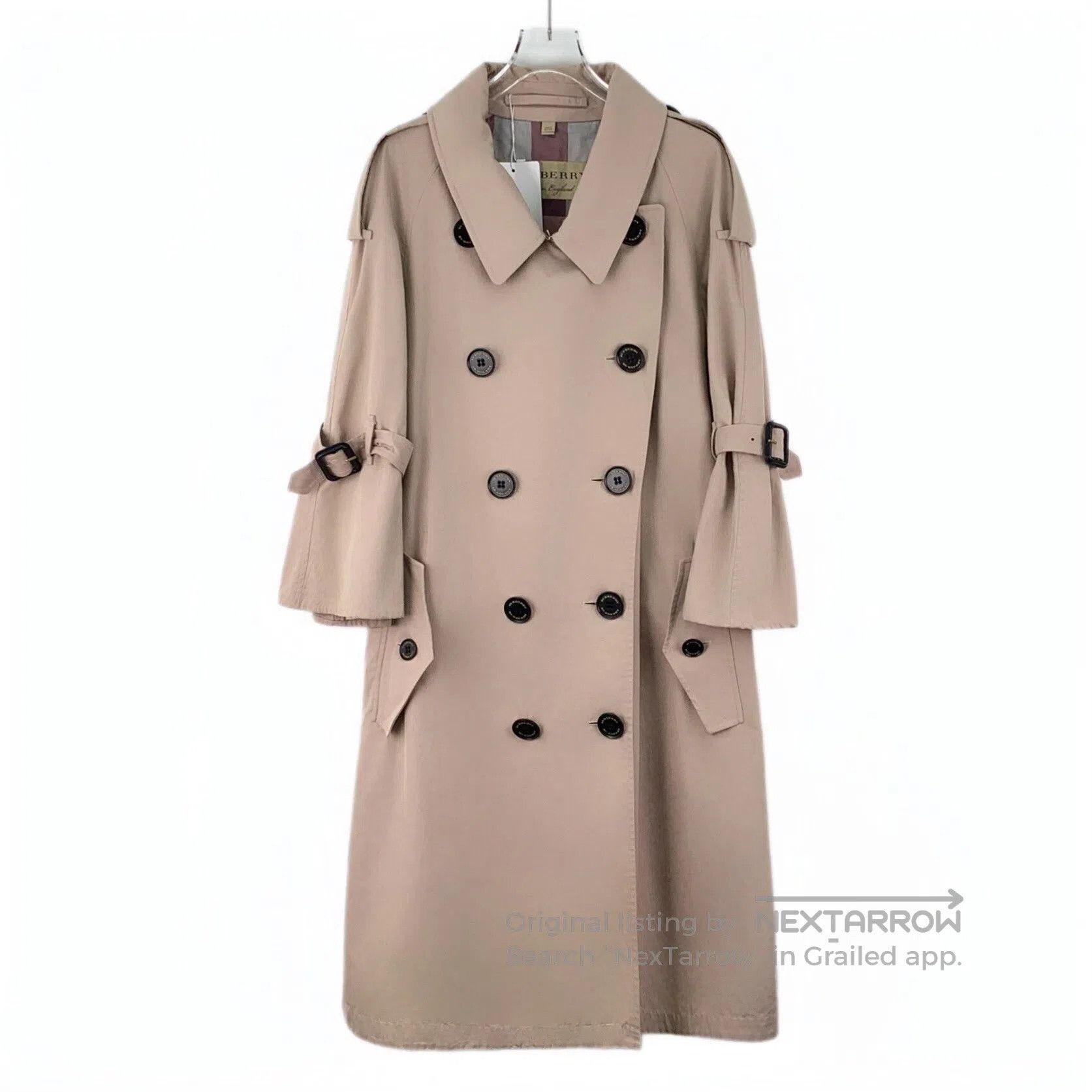 Burberry Burberry Nude Pink Cotton Lapel Double Breasted Long Sleev Size S / US 4 / IT 40 - 1 Thumbnail