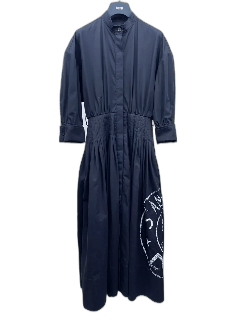 Dior Black High-Neck Waist-Defined Dress by DIOR Size US 34 / EU 50 - 1 Thumbnail