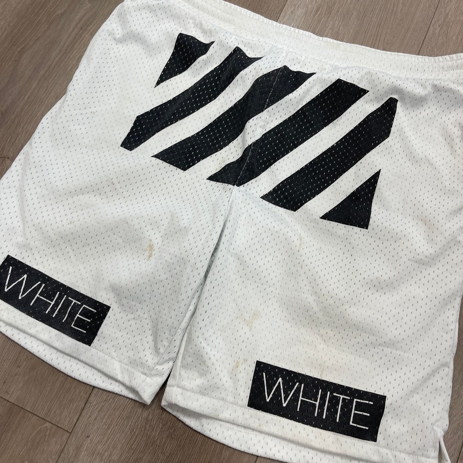 Off-White Off-White Blue Collar White Black mesh shorts size Large B7 Size US 38 / EU 54 - 2 Thumbnail