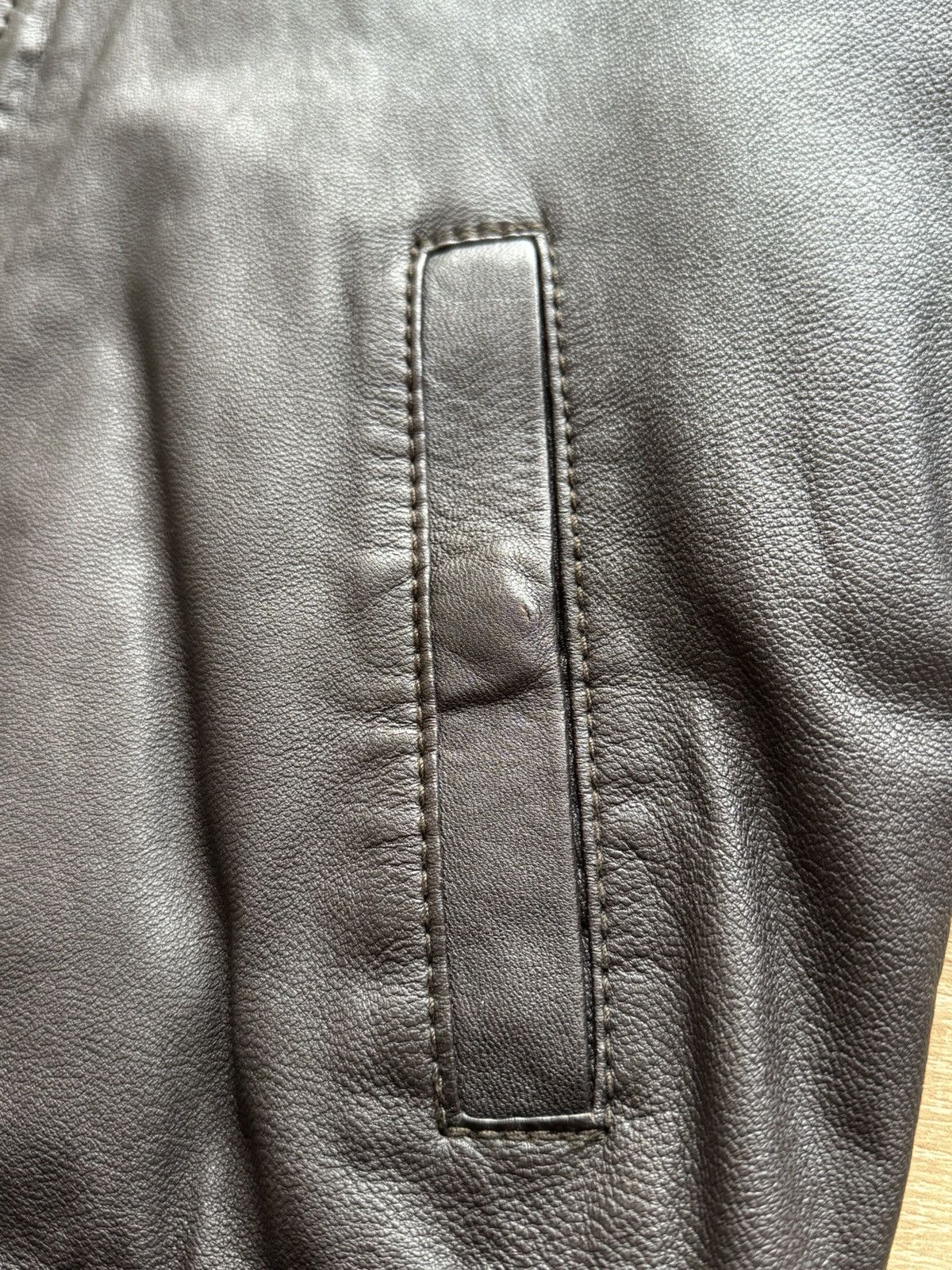 Other Armani Jeans Leather Blouson Jacket 100% Sheep Leather Zip Size US M / EU 48-50 / 2 - 9 Thumbnail