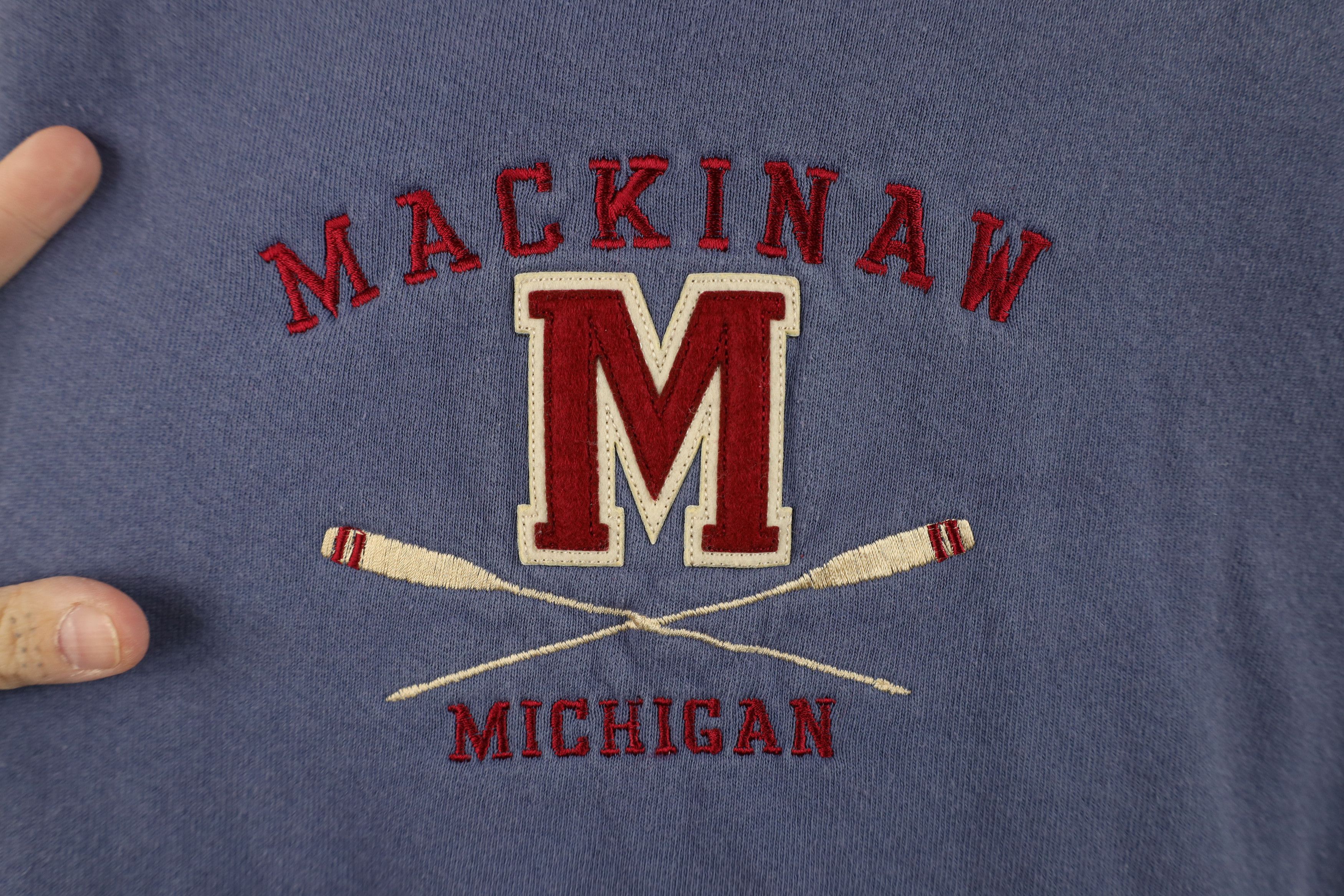 Vintage Vintage 90s Streetwear Michigan Rowing Sweatshirt Blue Size US L / EU 52-54 / 3 - 4 Thumbnail