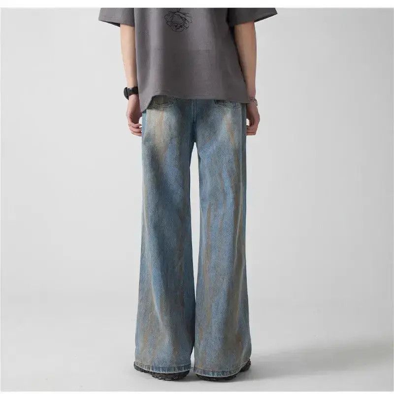 Japanese Brand Retro loose straight leg wide leg jeans Size US 32 / EU 48 - 3 Thumbnail