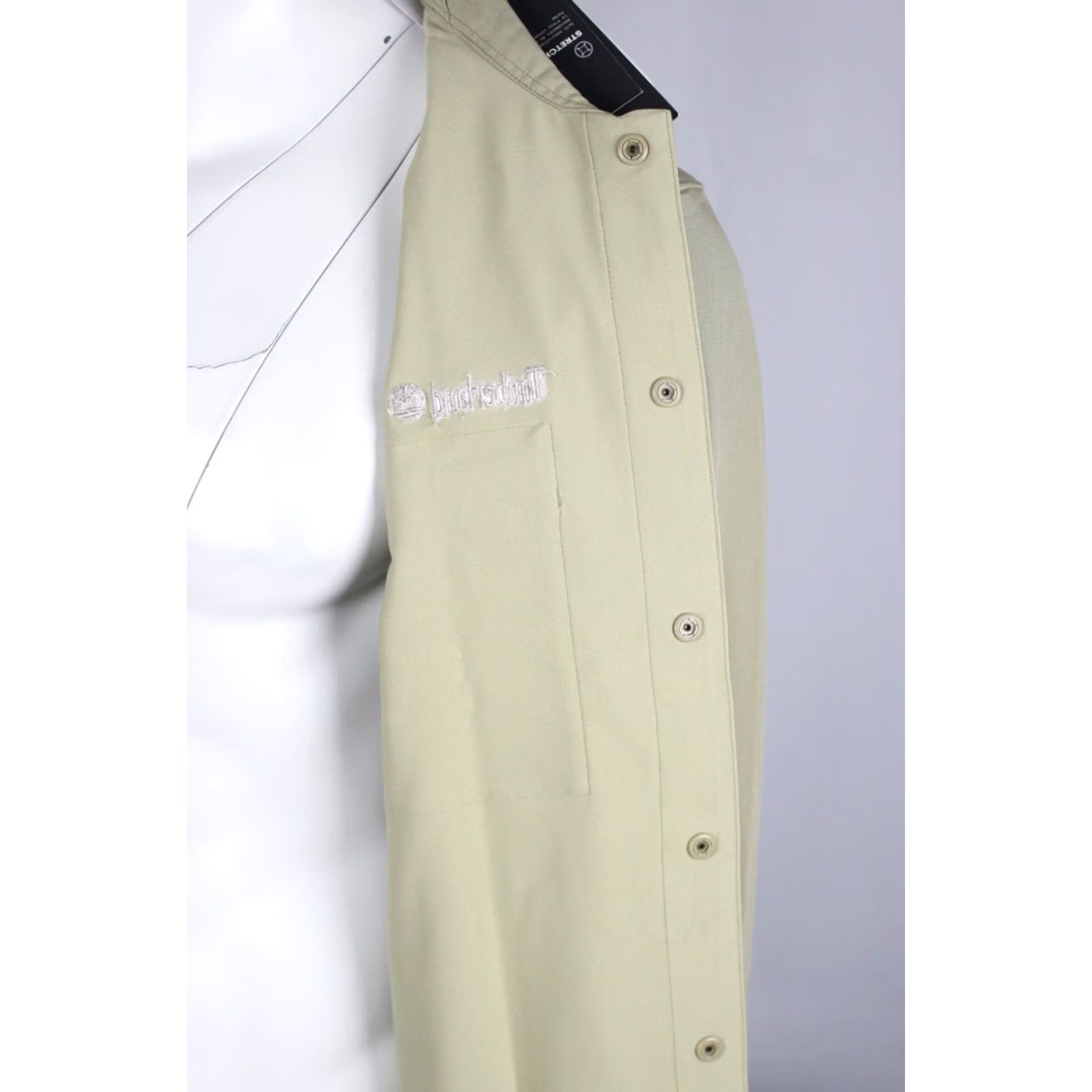 Timberland Timberland Men's Wind Resistant Snap Button Shirt Long Sleeve M Khaki Size US M / EU 48-50 / 2 - 4 Thumbnail