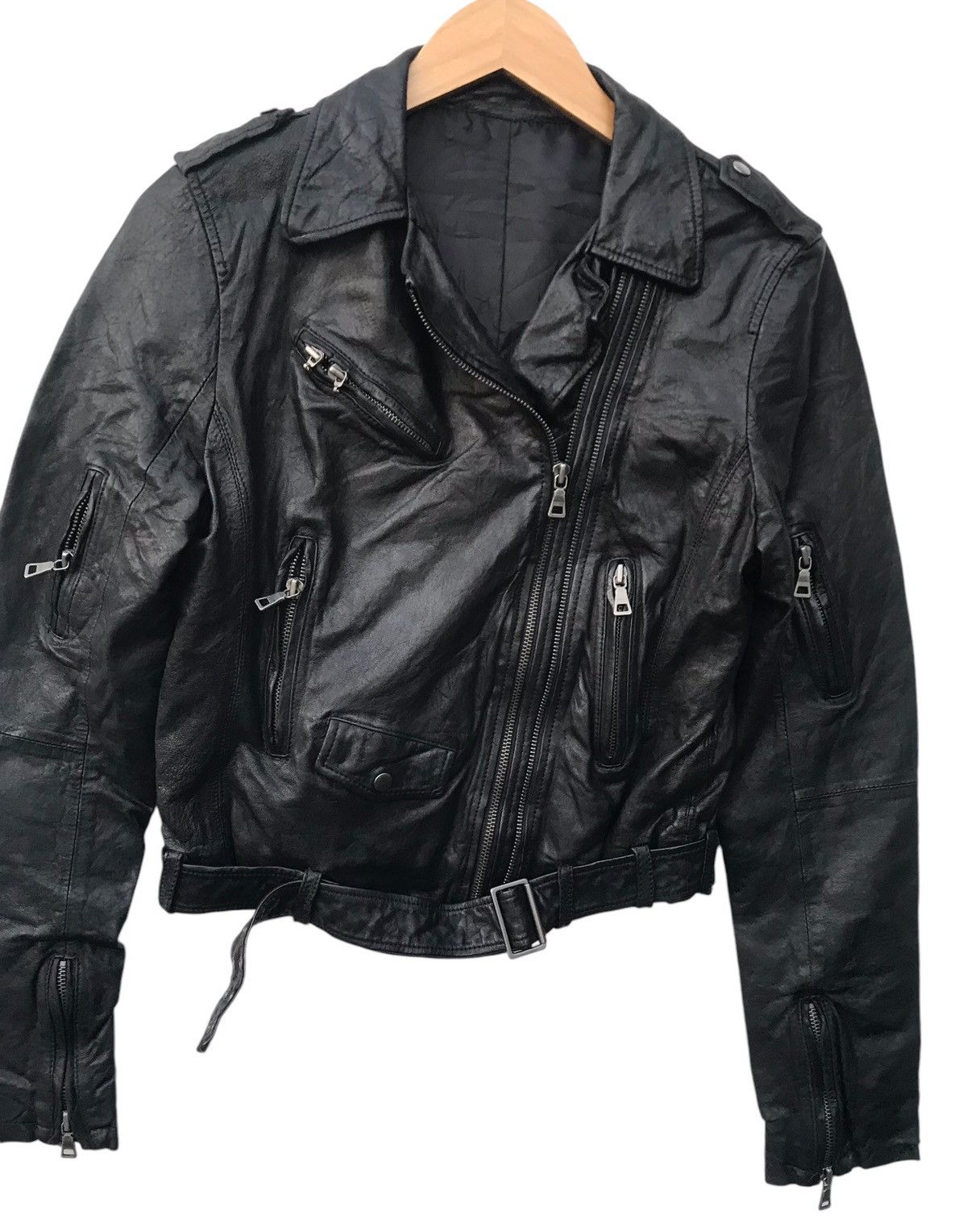 Vintage Vintage Sheepskin Double Collar Bikers Rockabilly Jacket Size US S / EU 44-46 / 1 - 2 Thumbnail