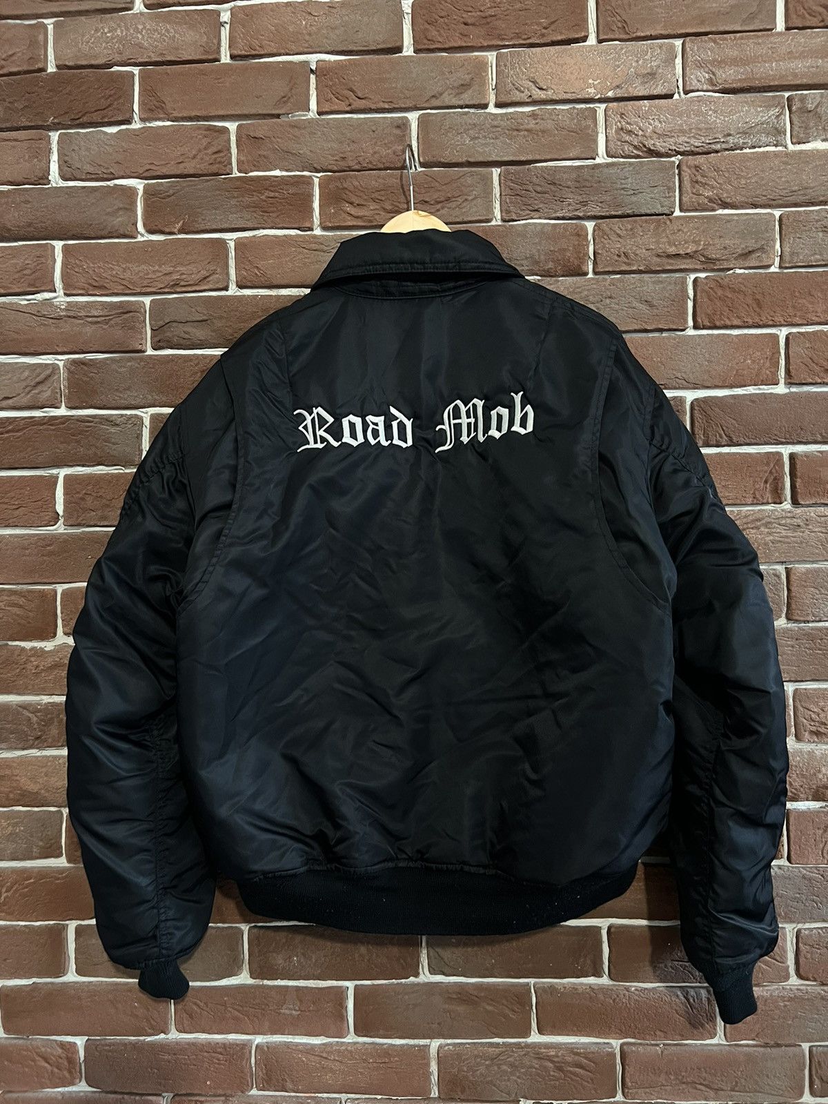 Vintage Ma1 Flyer Black Vintage Nylon Bomber Jacket BoxyFit Oversize Size US XL / EU 56 / 4 - 2 Thumbnail