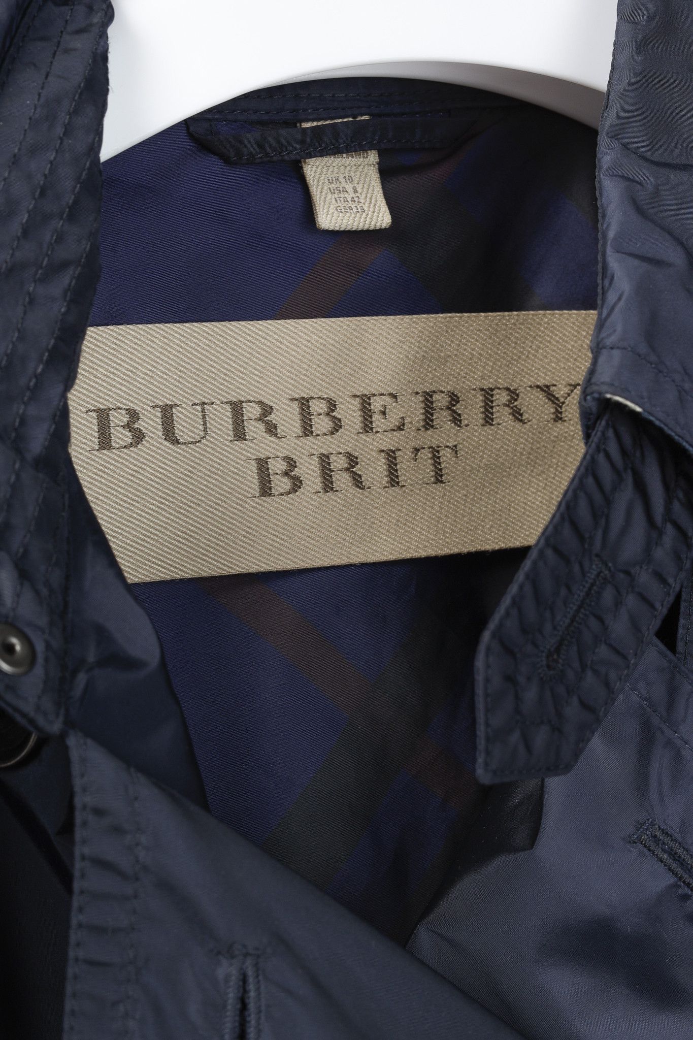 Burberry Burberry Brit Navy Double-Breasted Belted Short Rain Coat Size M / US 6-8 / IT 42-44 - 3 Thumbnail