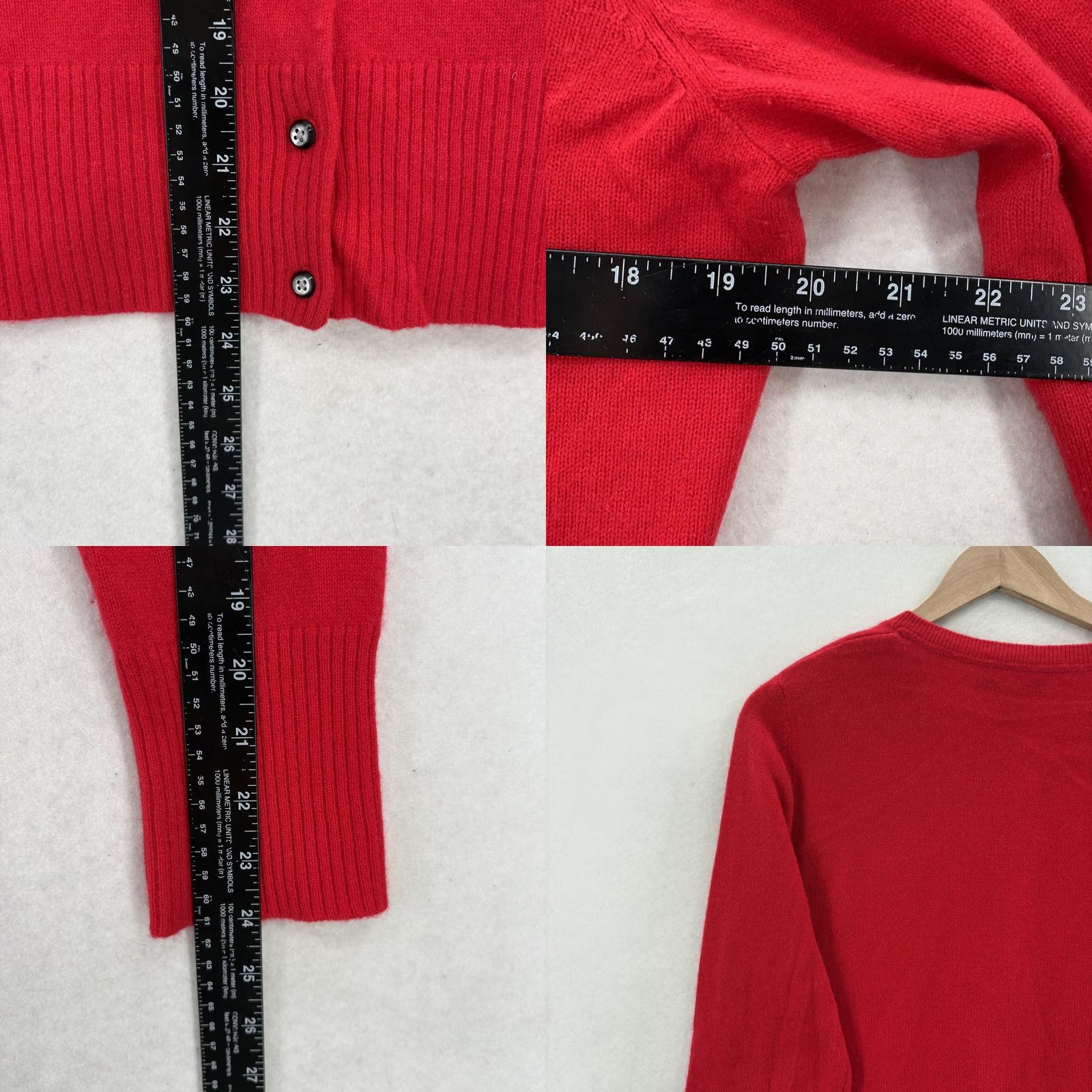 Apt. 9 APT.9 Sweater Cardigan Womens Large Red 100% Cashmere Button Crew Neck Size L / US 10 / IT 46 - 8 Thumbnail