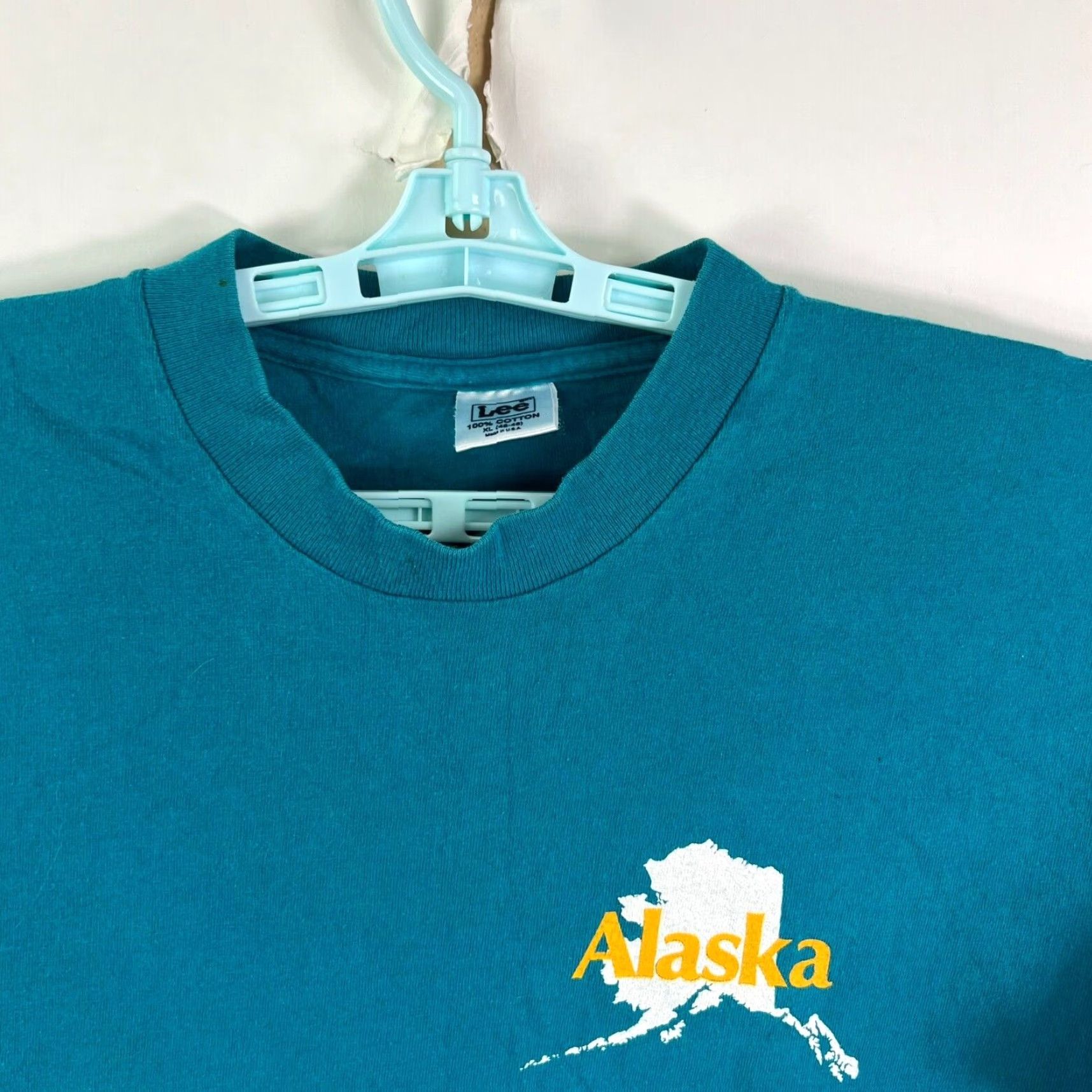 Lee VINTAGE Alaska White Nights T Shirt Mens XL Blue Lee Logo Short Sleeve Size US XL / EU 56 / 4 - 4 Thumbnail