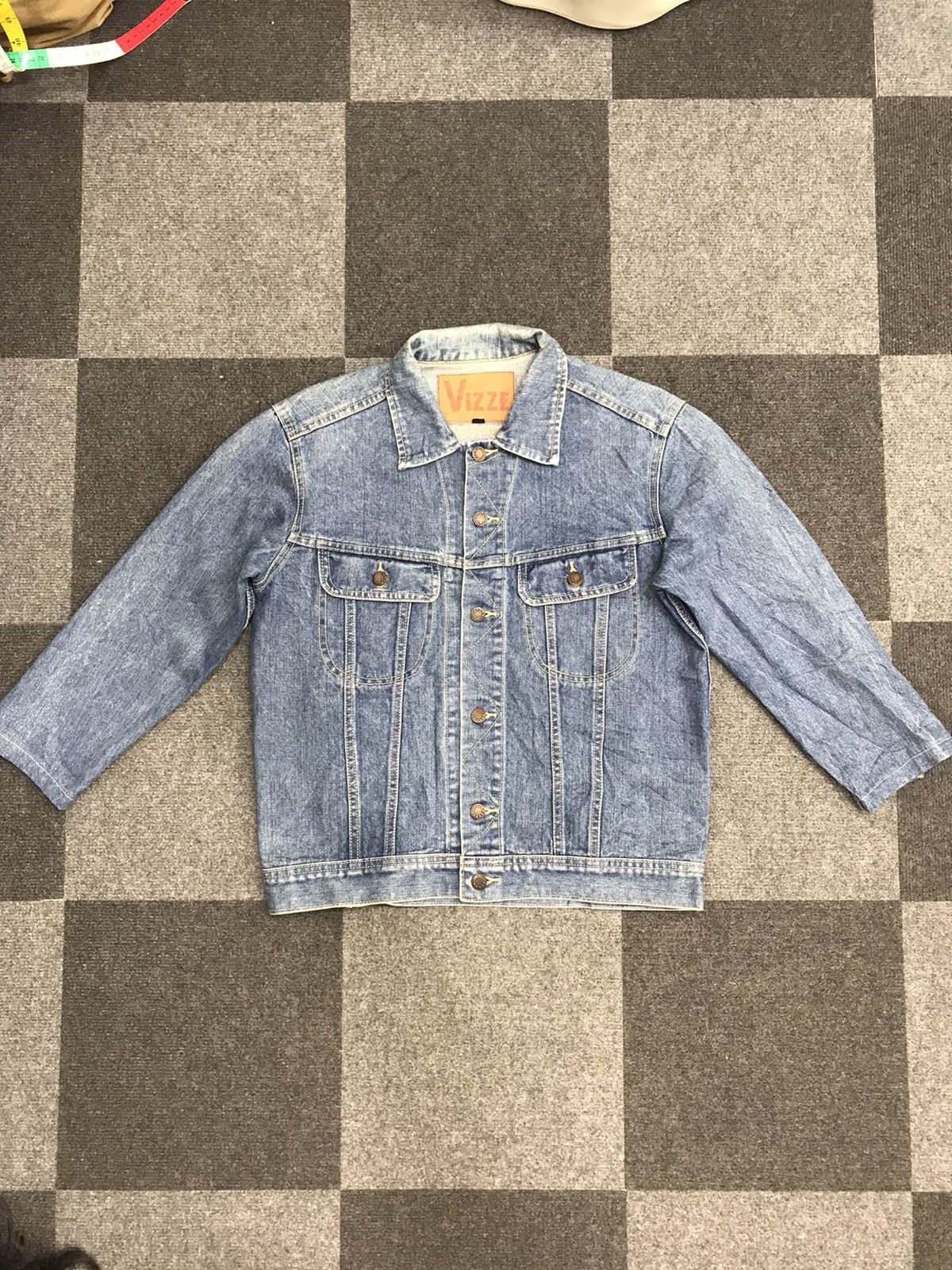 image of Vintage VTG Vizze 3 Quarter Trucker Jacket in Medium Wash, Women's (Size Small)