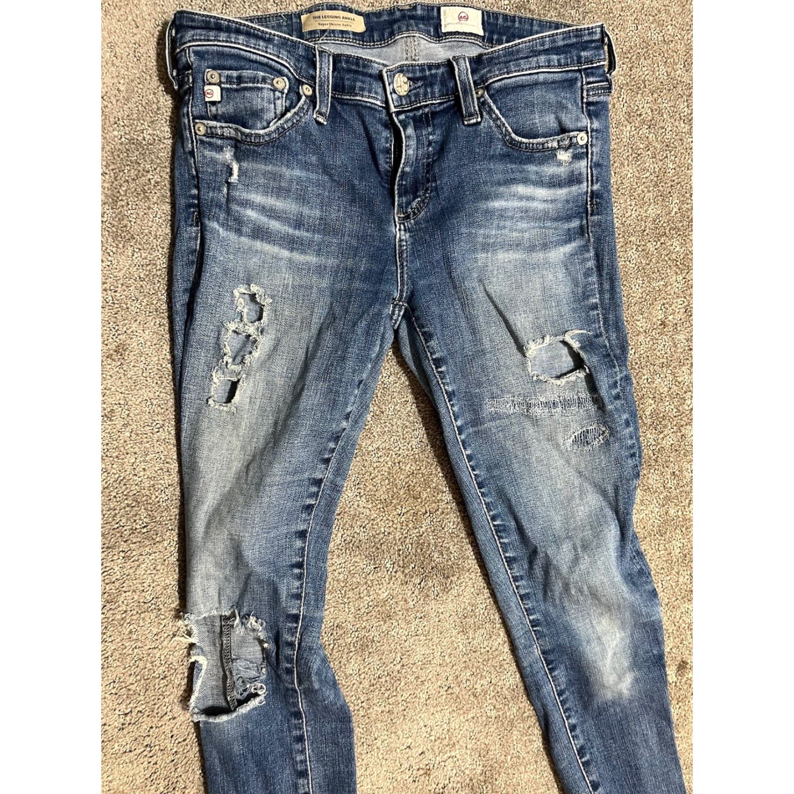 Vintage Adriano Goldschmied Jeans Womens 27R Blue The Legging Super Skinny Ankle Pants S Size 27" / US 4 / IT 40 - 3 Thumbnail