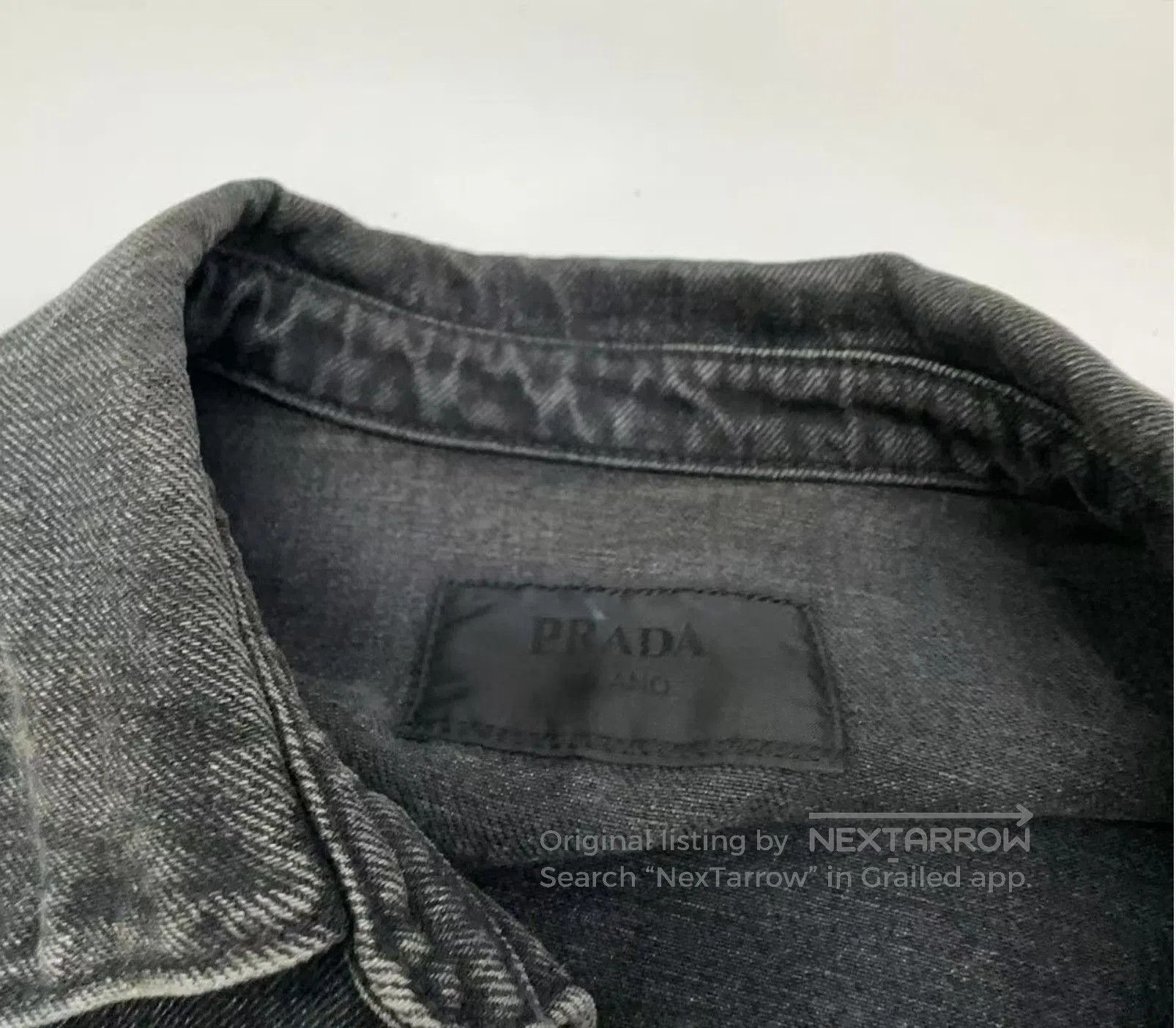 Prada PRADA SS22 Distressed Denim Short Sleeve Shirt - yq. Size US M / EU 48-50 / 2 - 5 Thumbnail