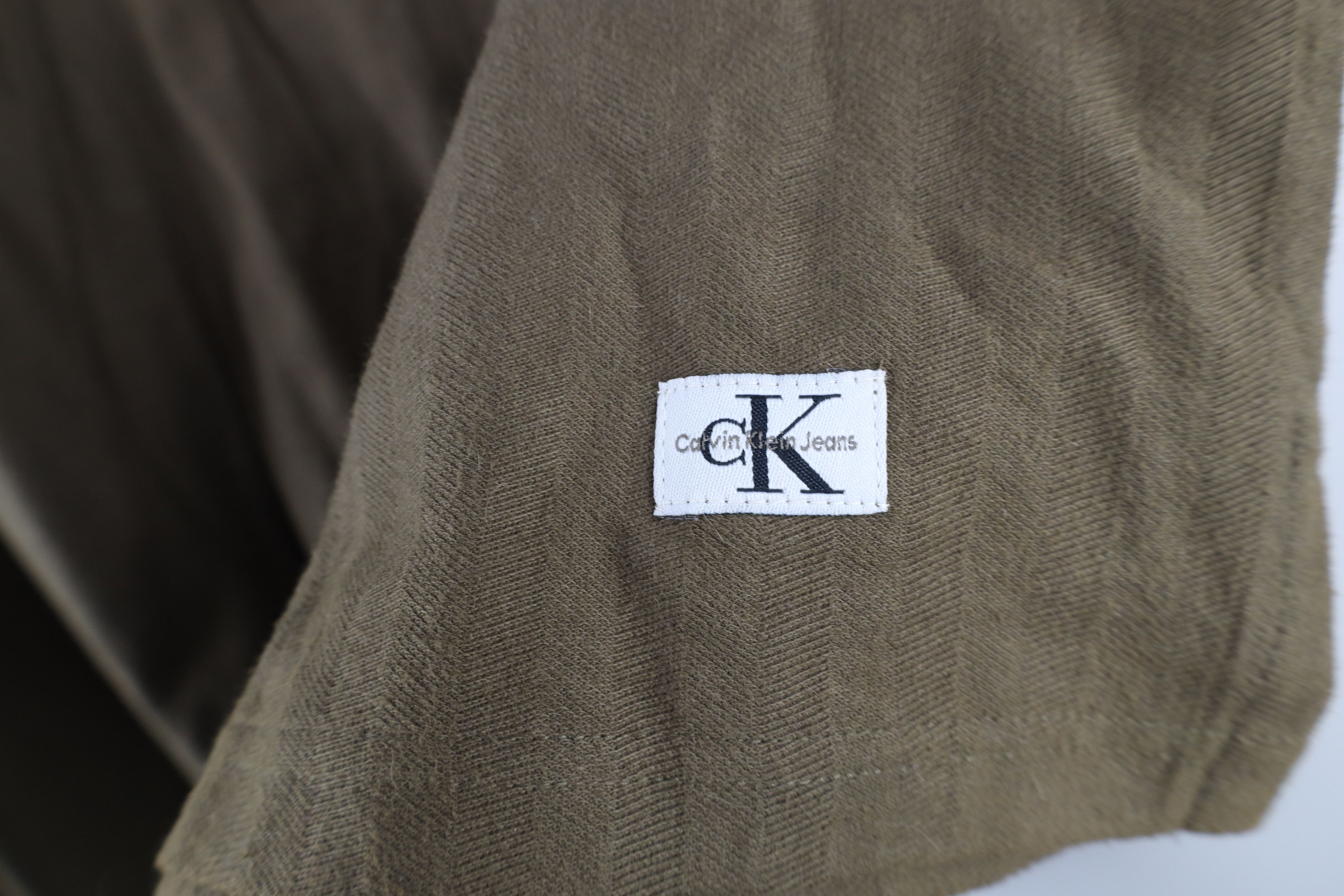 Calvin Klein × Vintage Deadstock Vintage 90s Calvin Klein Herringbone Polo Green Size US M / EU 48-50 / 2 - 9 Thumbnail
