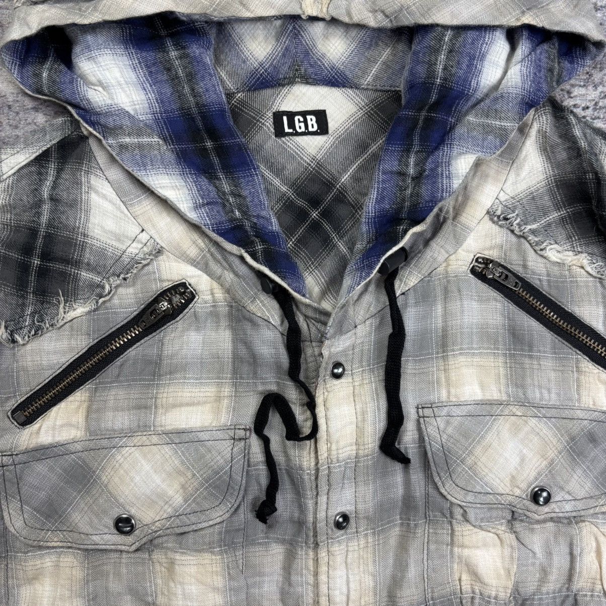 Le Grande Bleu (L.G.B.) Le grande bleu shadow plaid hooded shirt raw cut Size US M / EU 48-50 / 2 - 5 Thumbnail