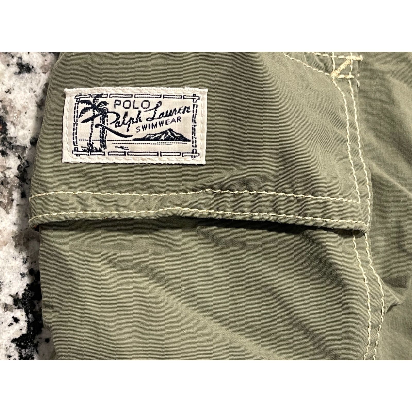 Polo Ralph Lauren POLO by Ralph Lauren Men's Swim Shorts XL Green Nylon 9 inch Drawstring Size US M / EU 48-50 / 2 - 3 Thumbnail