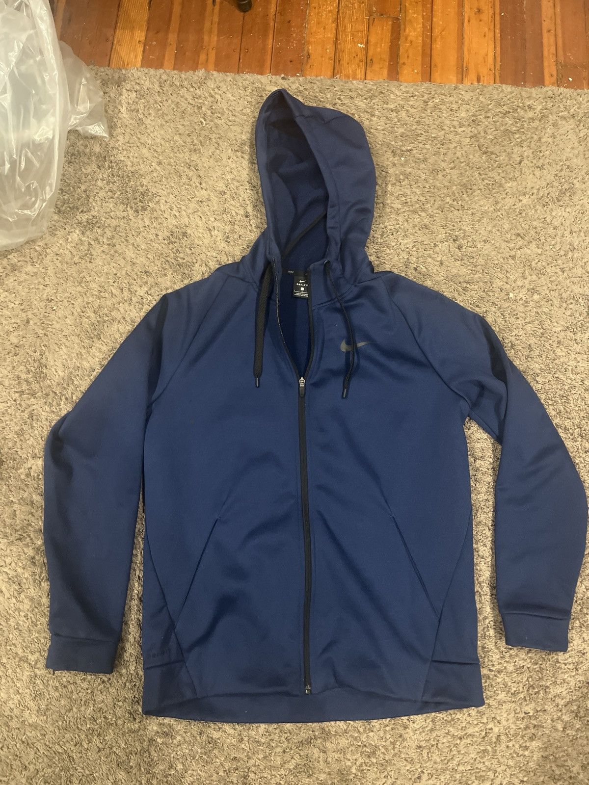 Nike Nike Pro Hoodie Jacket Sweatshirt Full Zip Navy Blue Size US L / EU 52-54 / 3 - 1 Thumbnail
