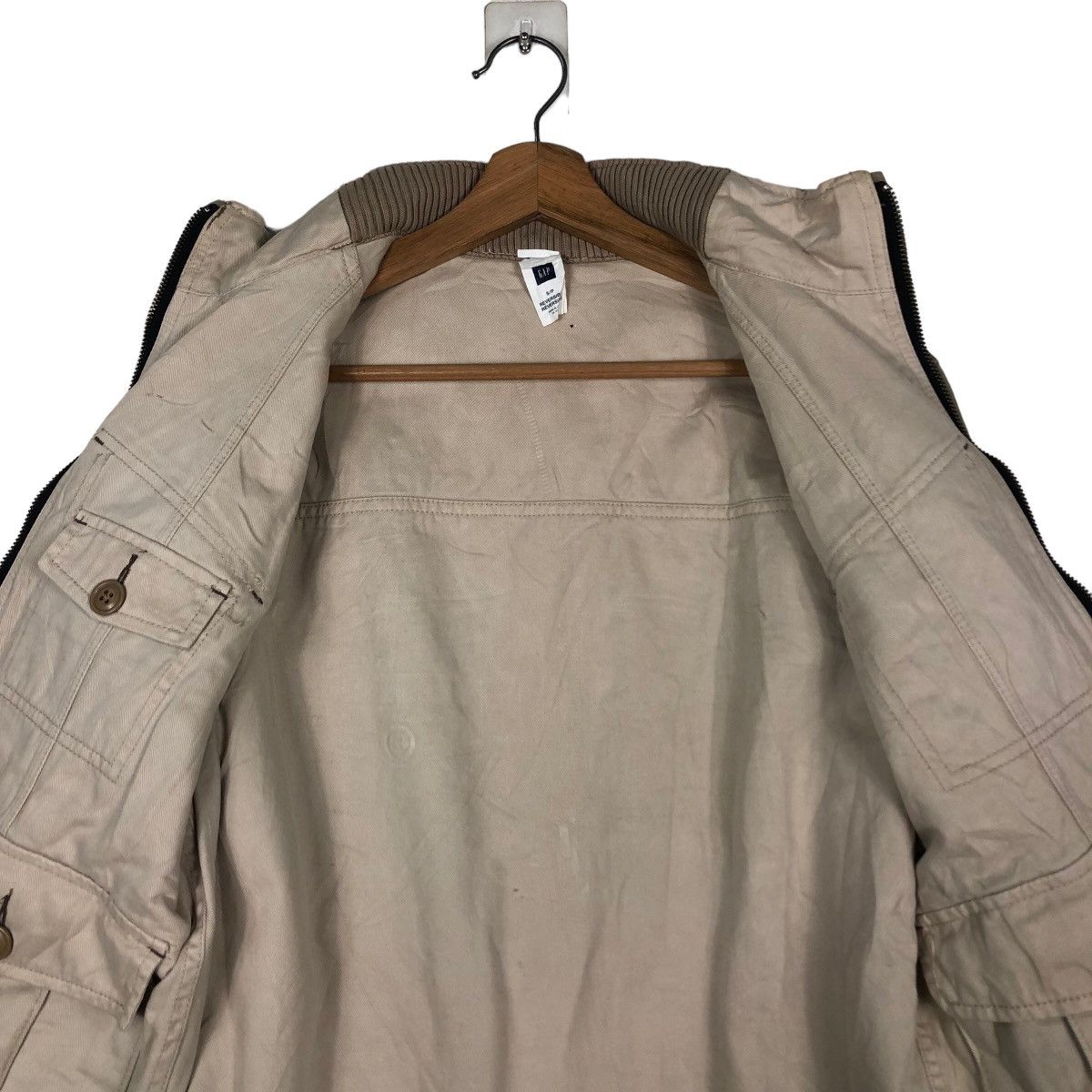 Japanese Brand 🔥Vintage Cropped Biker Jacket Gap Reversible Multi Pocket Size US S / EU 44-46 / 1 - 14 Thumbnail