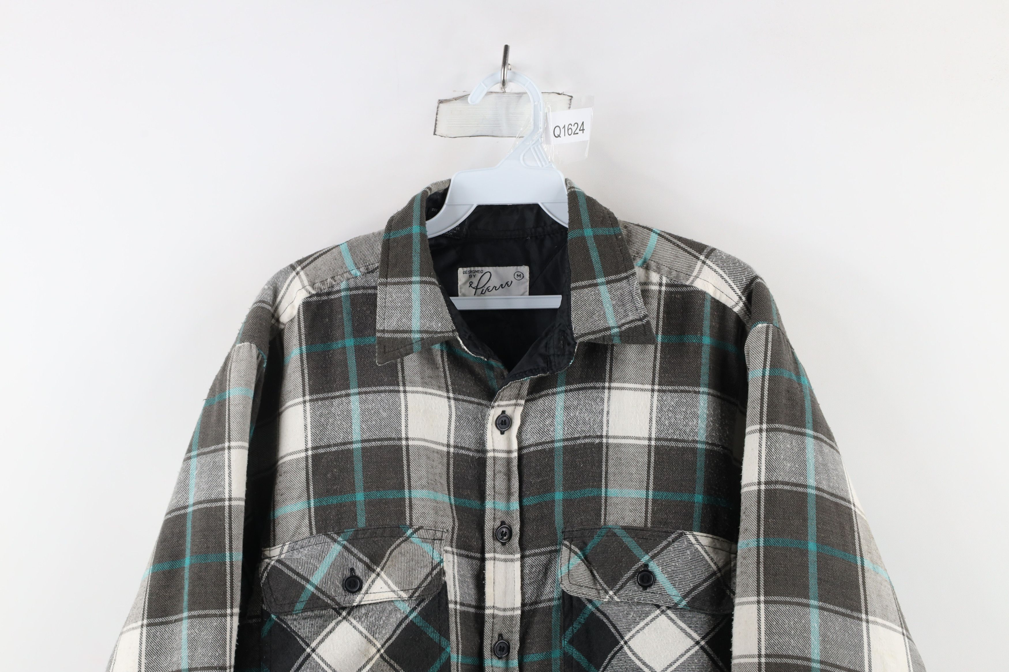 Vintage Vintage 90s Streetwear Quilted Flannel Button Shirt Jacket Size US M / EU 48-50 / 2 - 2 Thumbnail