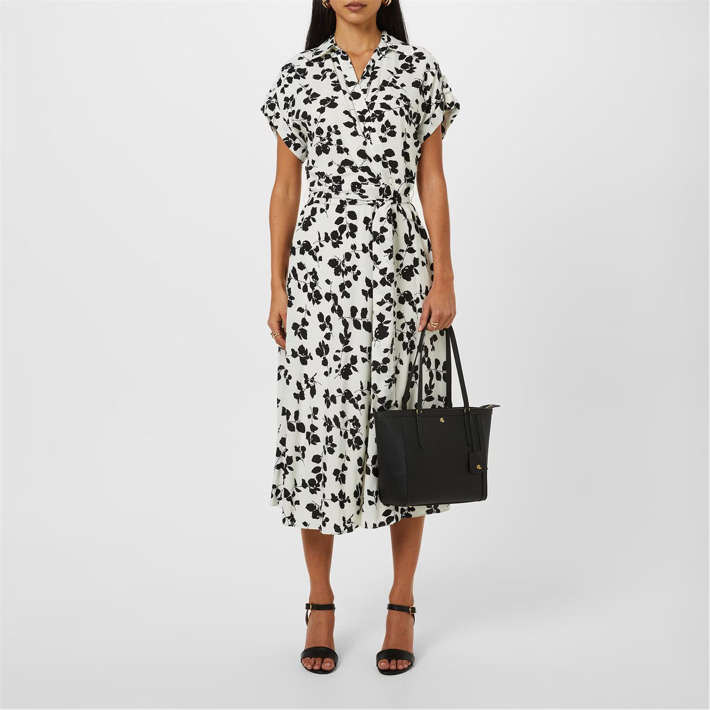 Lauren Ralph Lauren o1g2r1mq0825 Fratillio Short Sleeve Dress in Cream/Black Size XS / US 0-2 / IT 36-38 - 5 Thumbnail