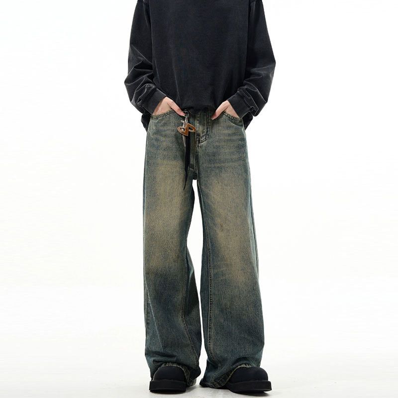 Japanese Brand × Jean Washed American cleanfit straight wide-leg vintage jeans Size US 32 / EU 48 - 1 Thumbnail