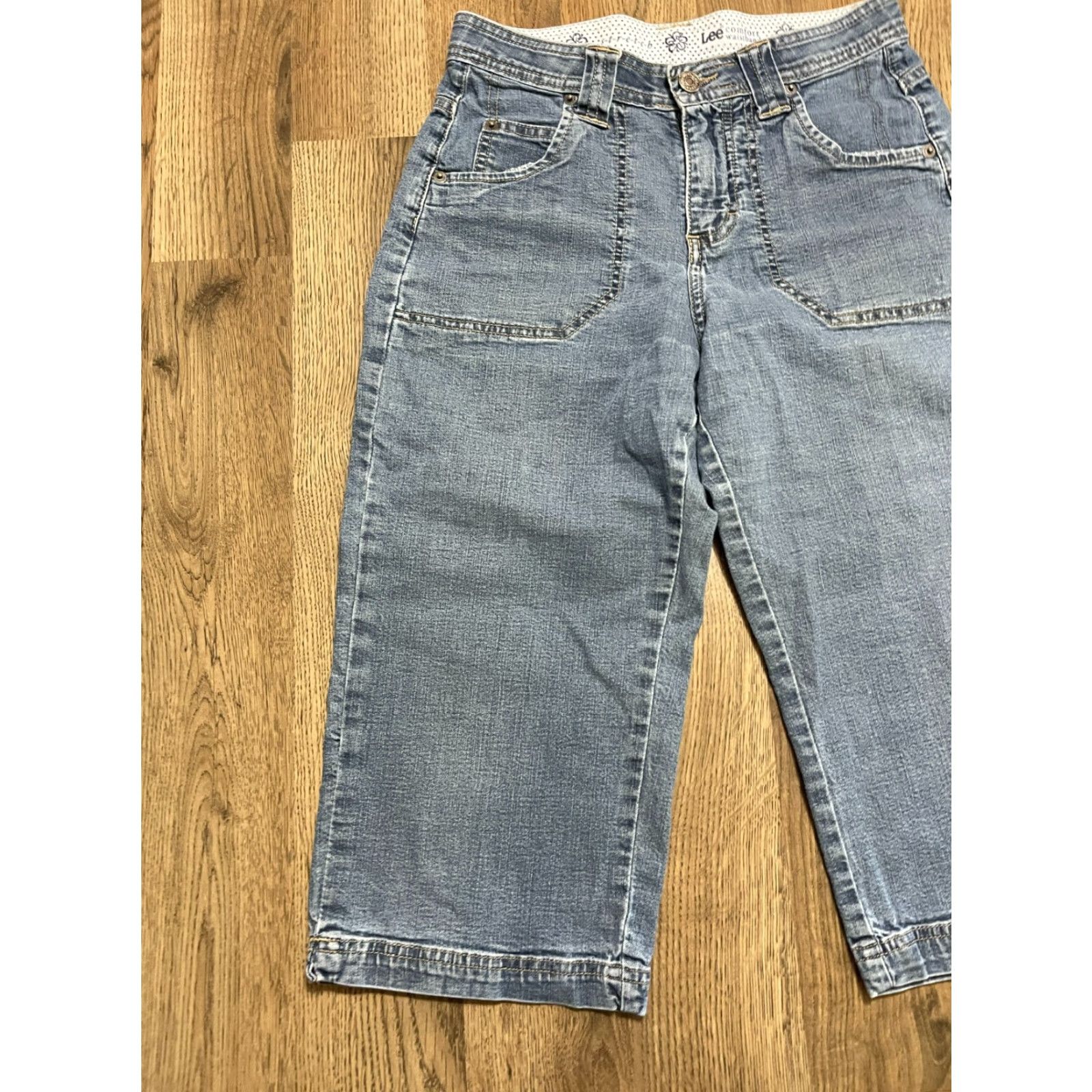 Lee Lee Jeans Women's Size 4P Blue Denim Capris Comfort Waistband Size 27" / US 4 / IT 40 - 3 Thumbnail