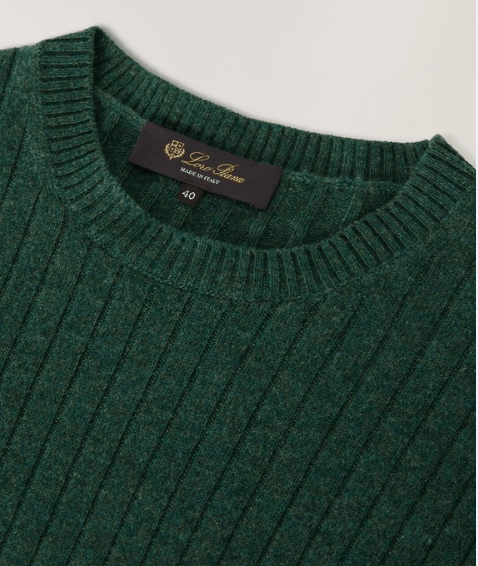 Loro Piana o1w1db10724 Maras Crewneck Sweater in Green Size XXL / US 16-18 / IT 52-54 - 3 Thumbnail