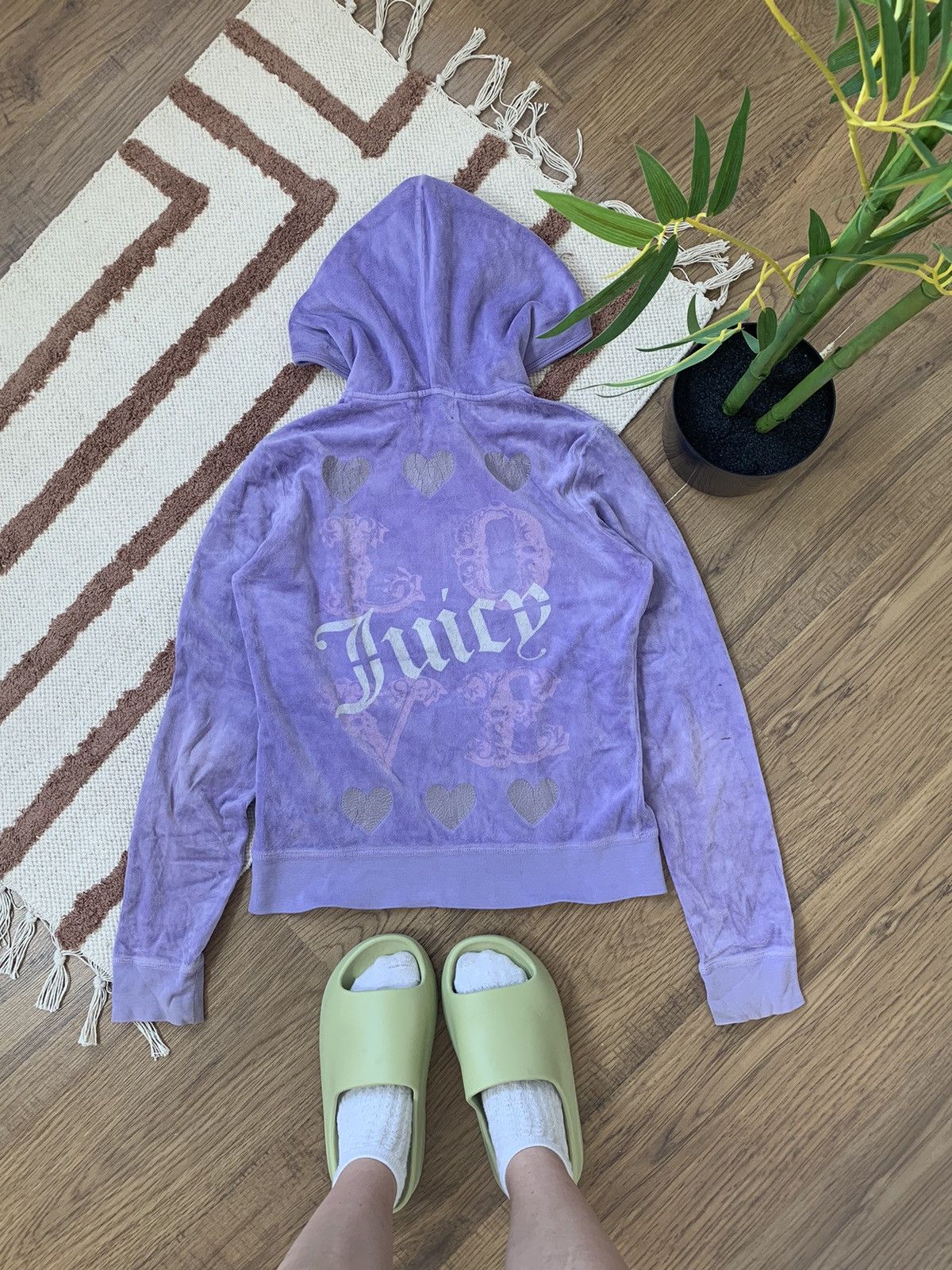 VINTAGE JUICY COUTURE BIG LOGO ZIP UP HOODIE