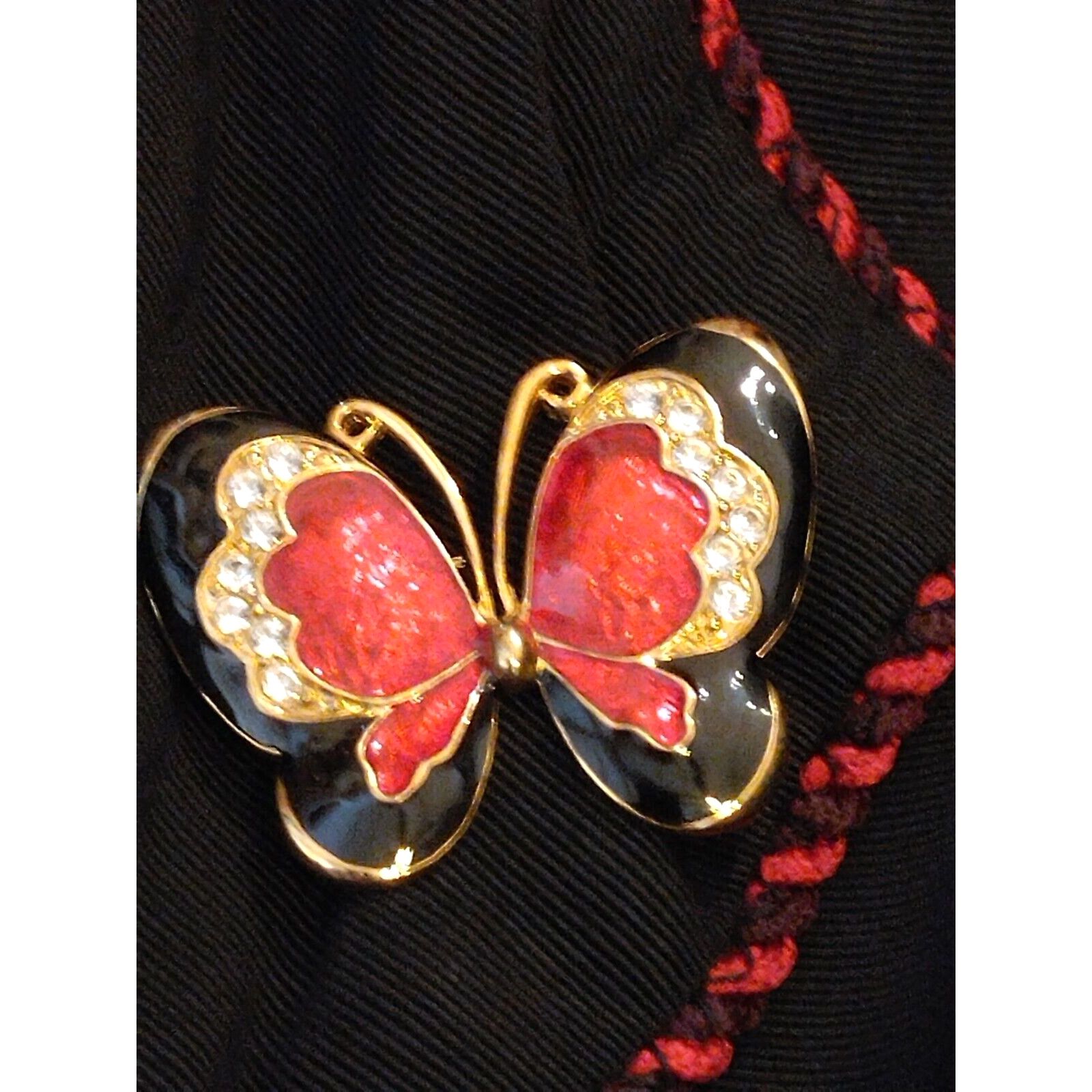 Other 90's Women's Paul Harris Black & Red Skirt Business Suit 5/6 Size M / US 6-8 / IT 42-44 - 8 Thumbnail