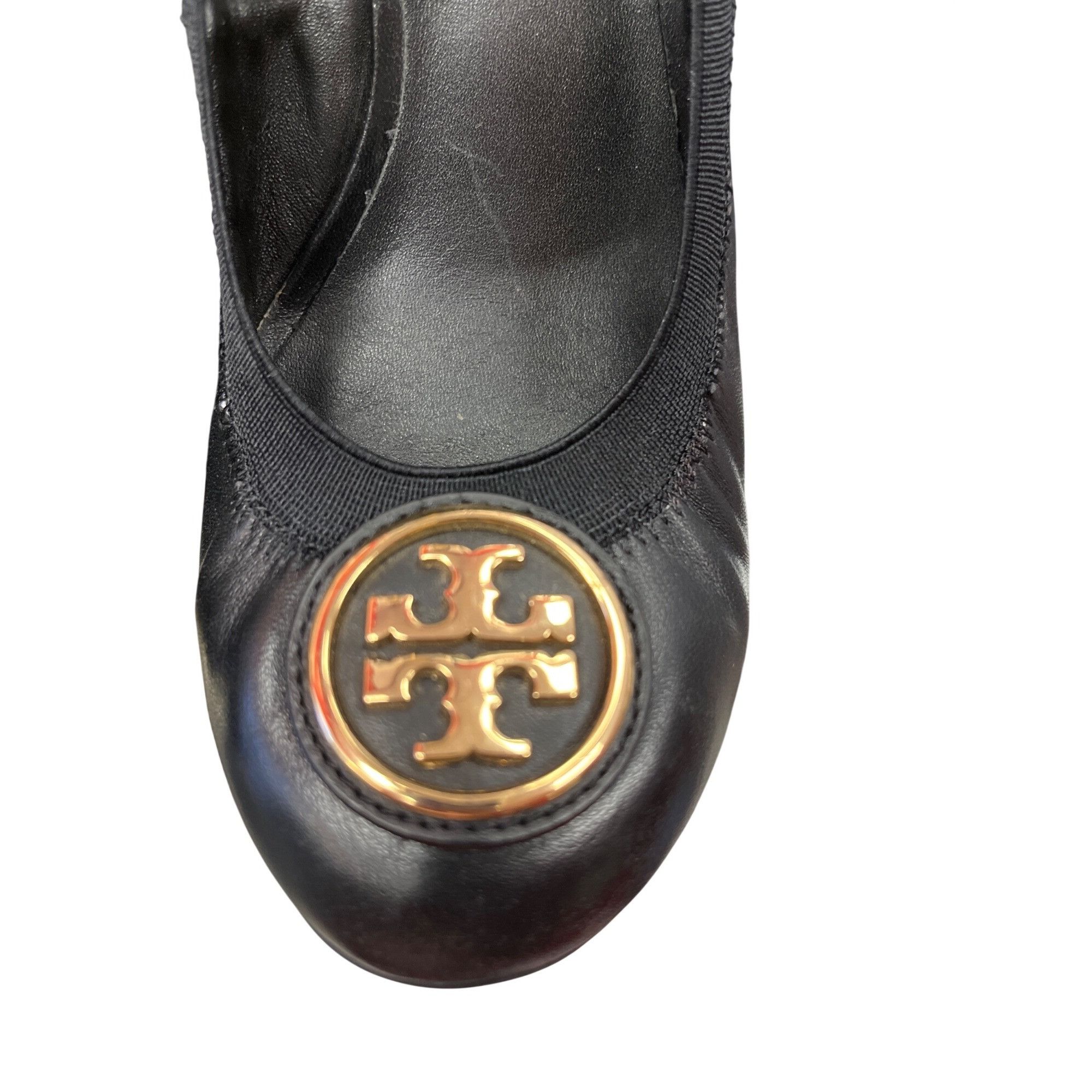 Tory Burch Tory Burch wms black leather slip wedge 2.5 heels shoes sz 8 Size US 8.5 / IT 38.5 - 14 Thumbnail