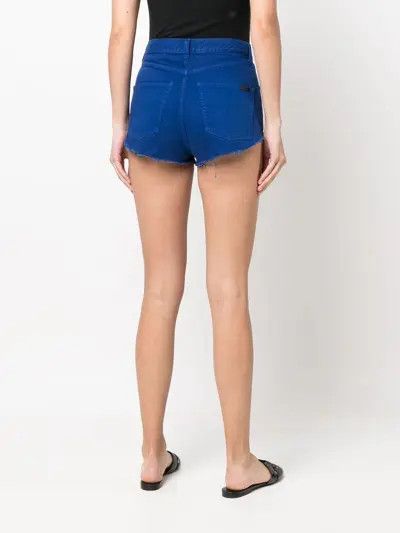 Saint Laurent Paris o1s1wg111124 High-Waisted Shorts Lapis Rinse Denim in Blue Size 27" / US 4 / IT 40 - 5 Thumbnail
