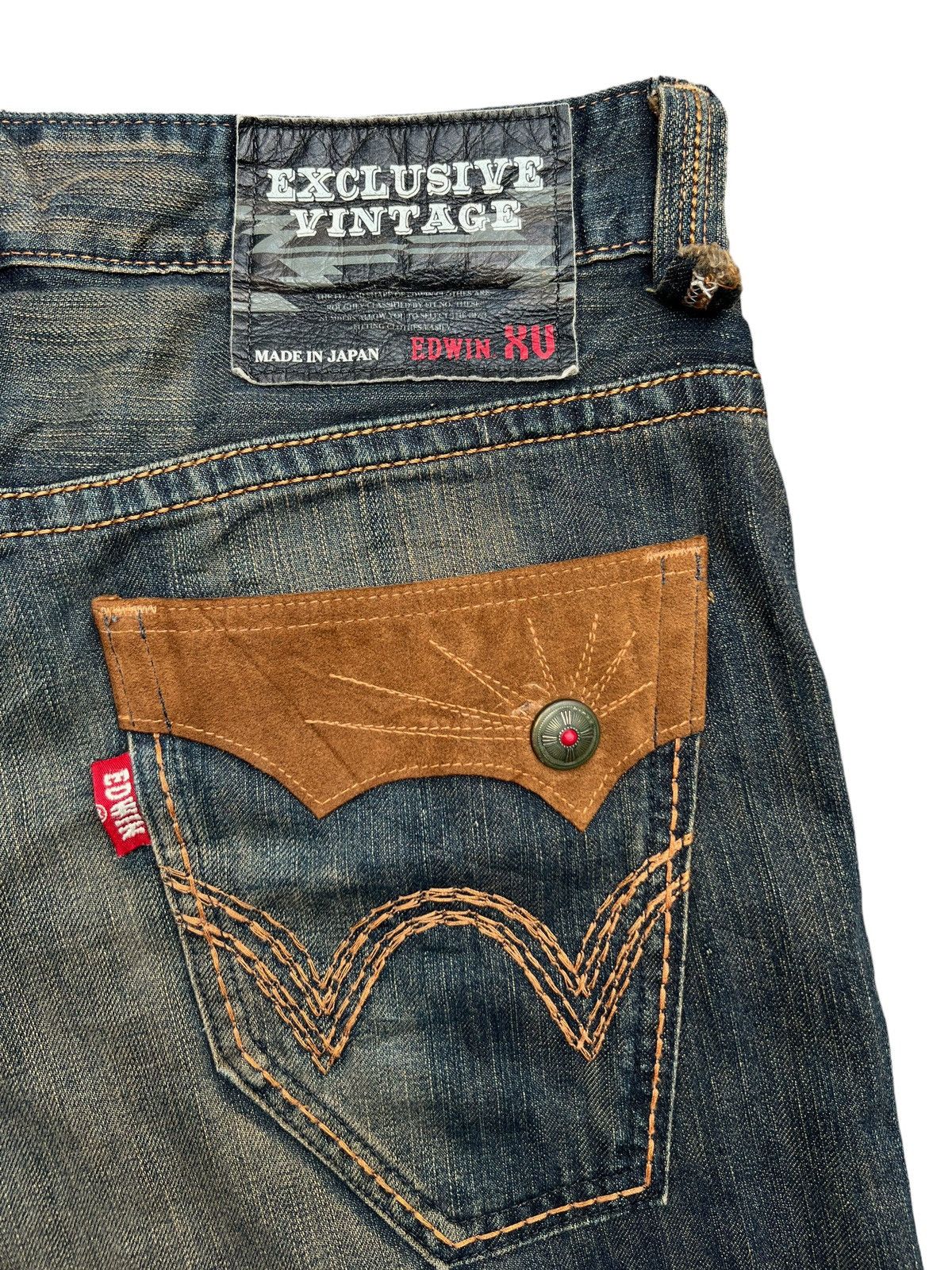 Edwin Vintage Edwin Rusty Mudwash Distressed Denim Jeans 37x30.5 Size US 37 - 8 Thumbnail