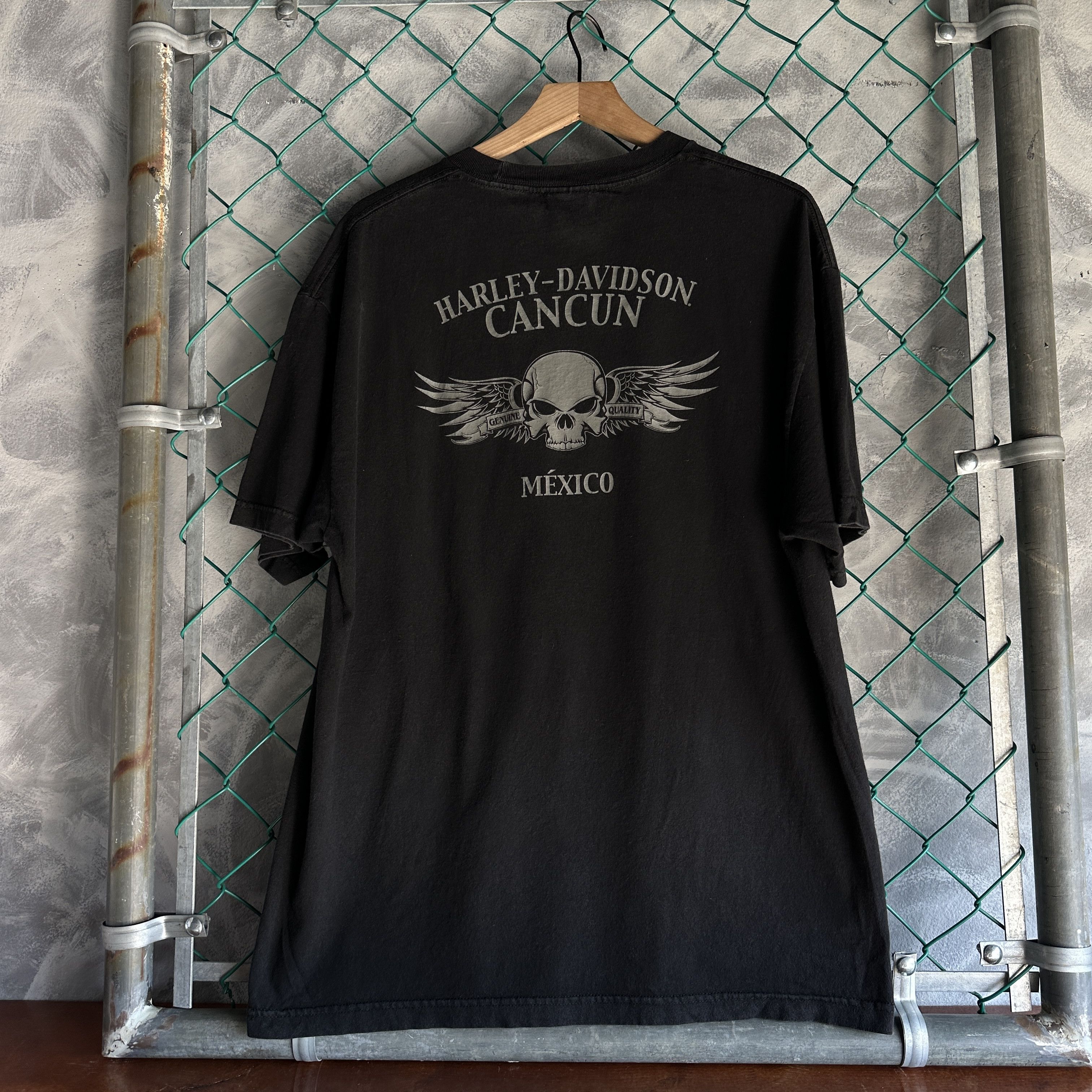 Harley Davidson Vintage Harley Davidson T Shirt Mens XL Black Skull Cancun Size US XL / EU 56 / 4 - 9 Thumbnail