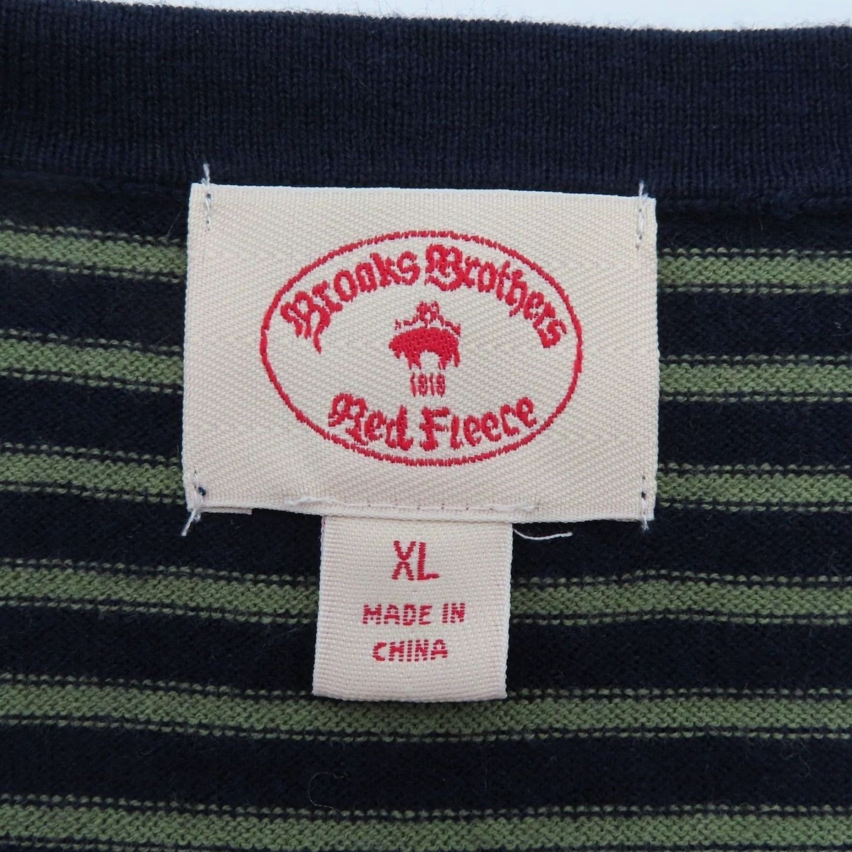Brooks Brothers VINTAGE? Wait: It's not vintage. Brooks Brothers Red Fleece Mens XL Blue Green Striped Crew Neck Sweater Pullover Size US XL / EU 56 / 4 - 5 Thumbnail