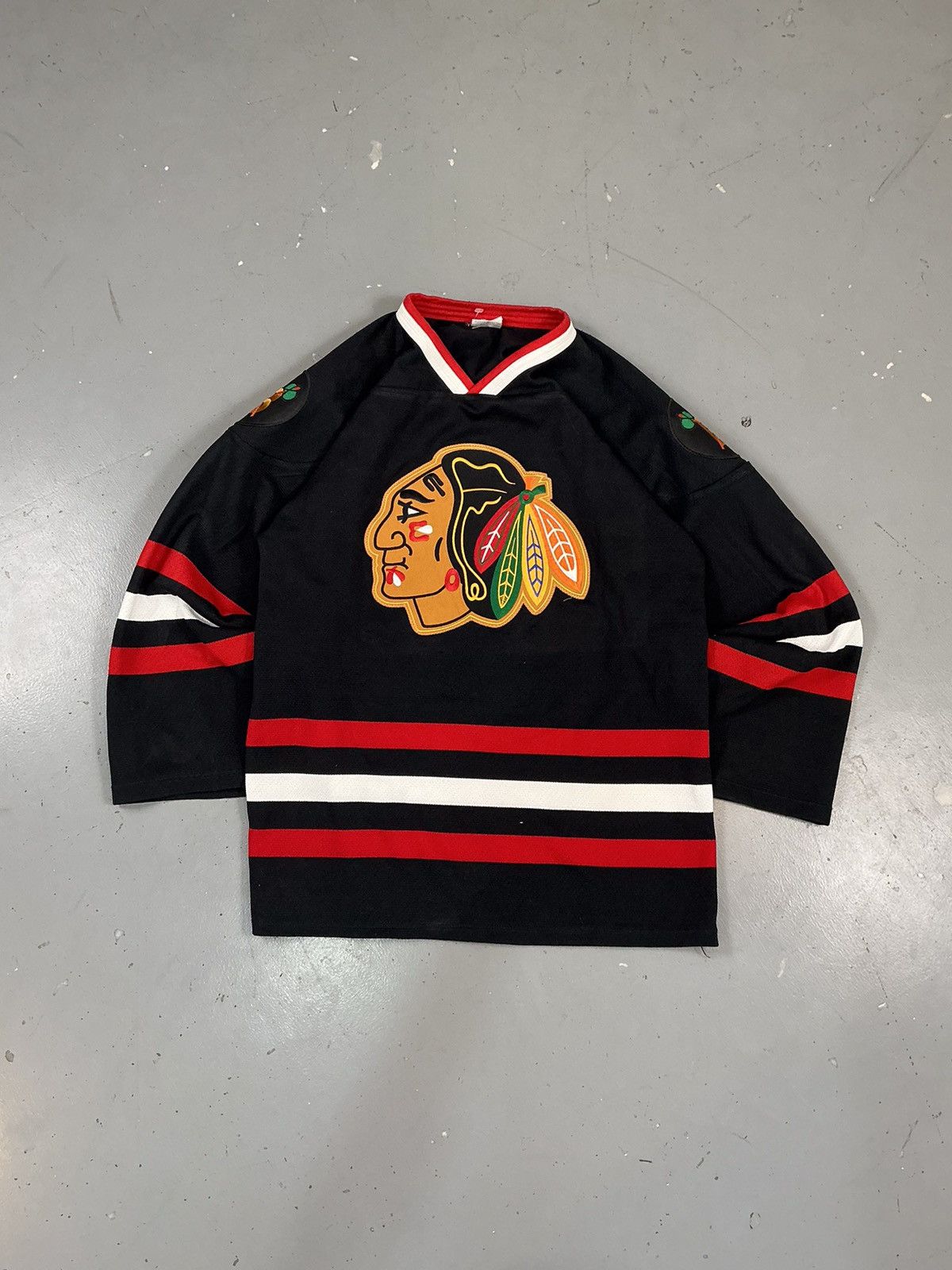 Vintage Vintage athletic knit patch work hockey jersey Size US XS / EU 42 / 0 - 1 Thumbnail