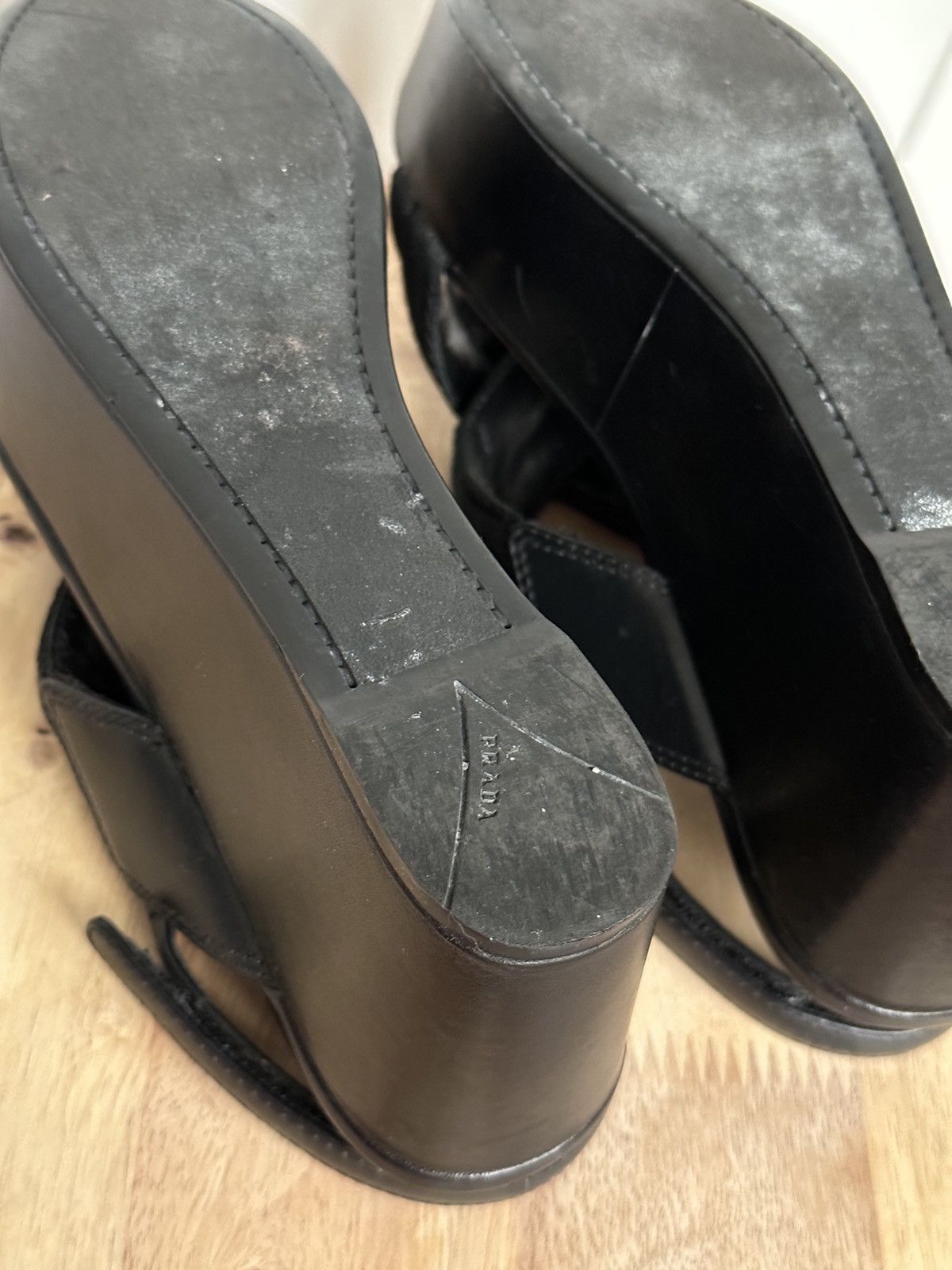 Prada Vintage y2k Prada wedge platforms sandal Size US 7 / IT 37 - 10 Thumbnail