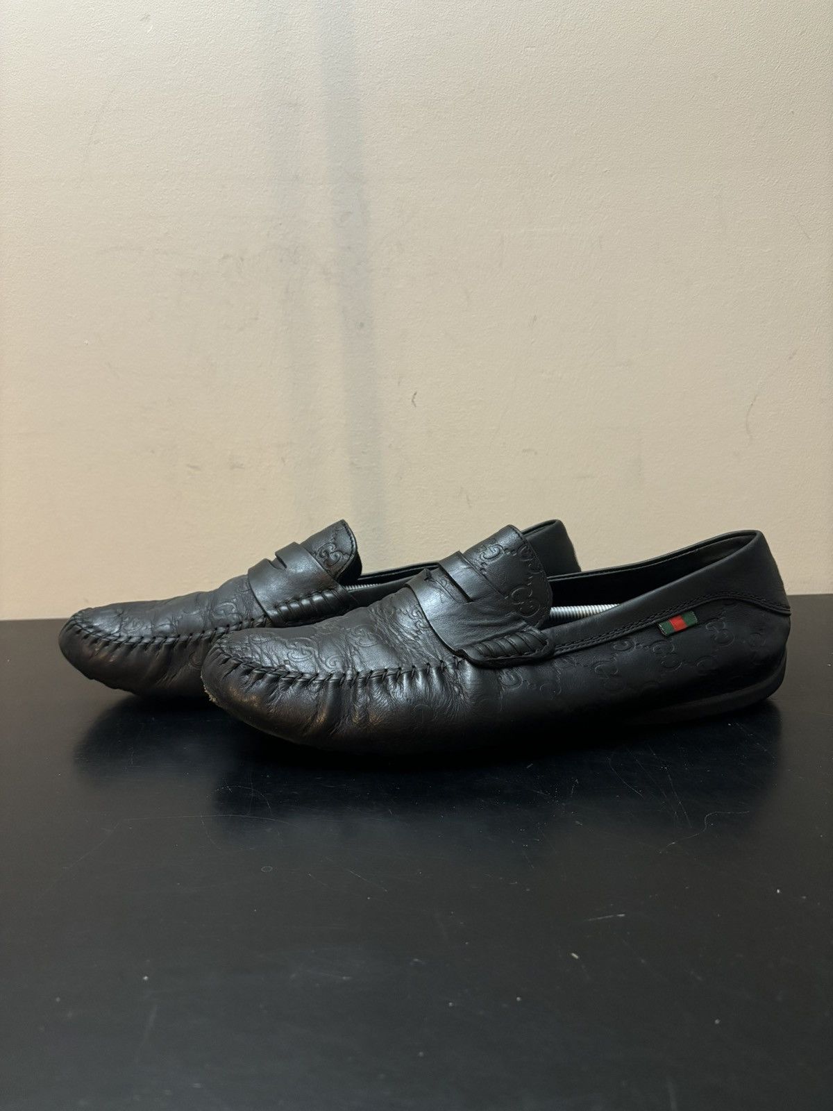 Gucci GG Monogram Guccissima Leather Loafers Black display picture 3