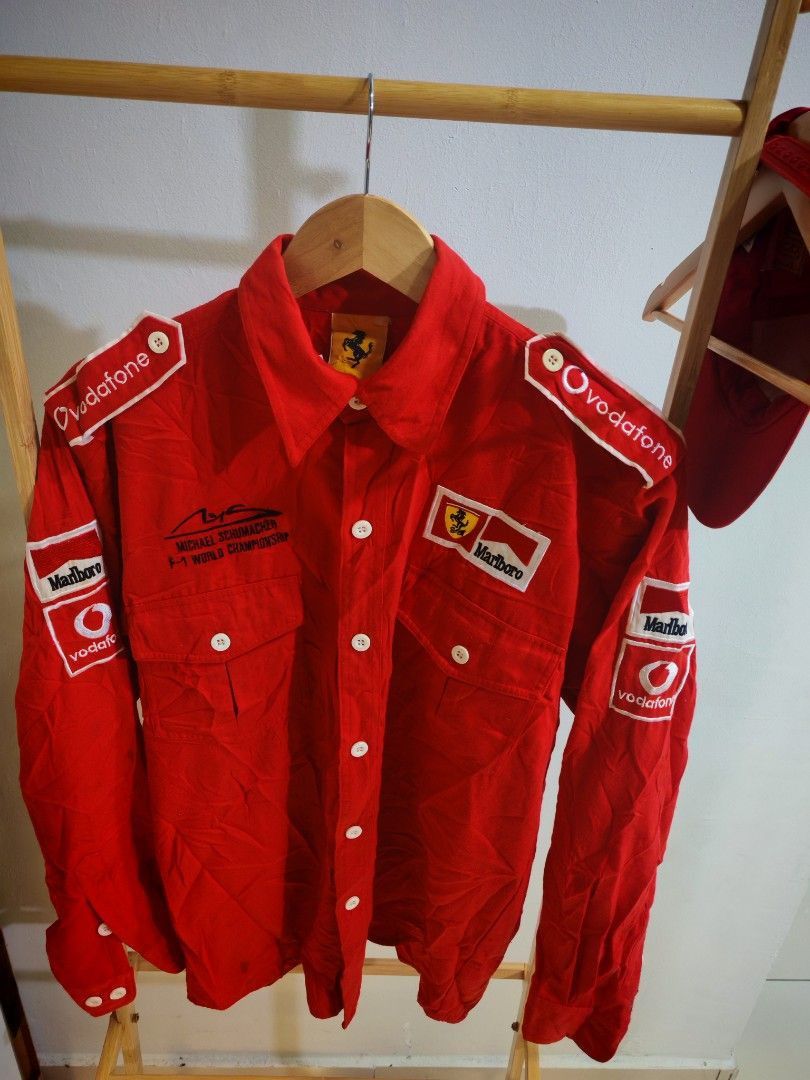 Ferrari Vintage 1996 Ferrari Schumacher F1 Marlboro Button Shirt Size US M / EU 48-50 / 2 - 2 Thumbnail