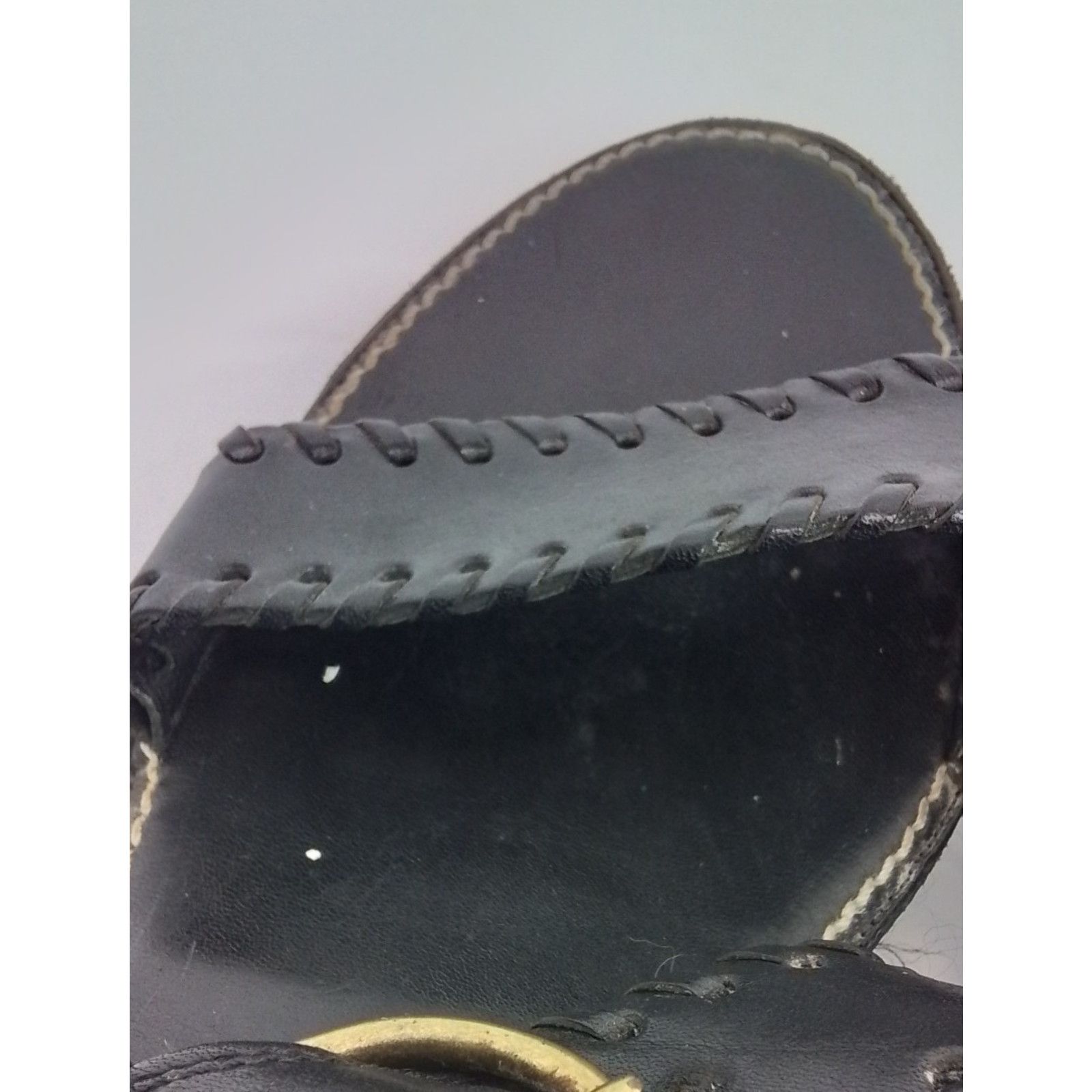 Coach Coach Leather Sandal Heels US 8B Black W/ Stitching & Buckle Size US 8 / IT 38 - 11 Thumbnail