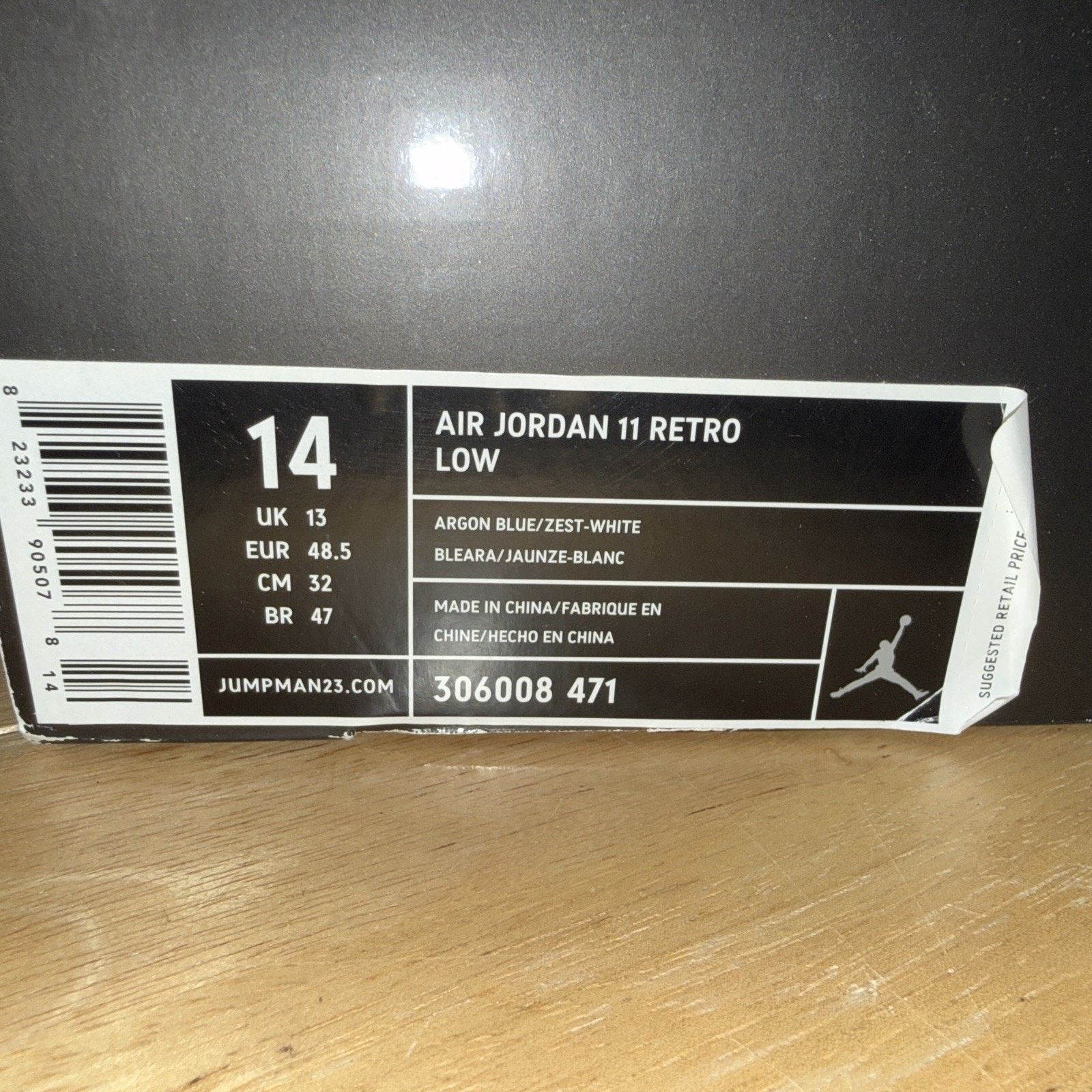 Jordan Brand NIKE AIR JORDAN XI 11 RETRO LOW IE ARGON BLUE 306008-471 14 Size US 14 / EU 47 - 9 Thumbnail