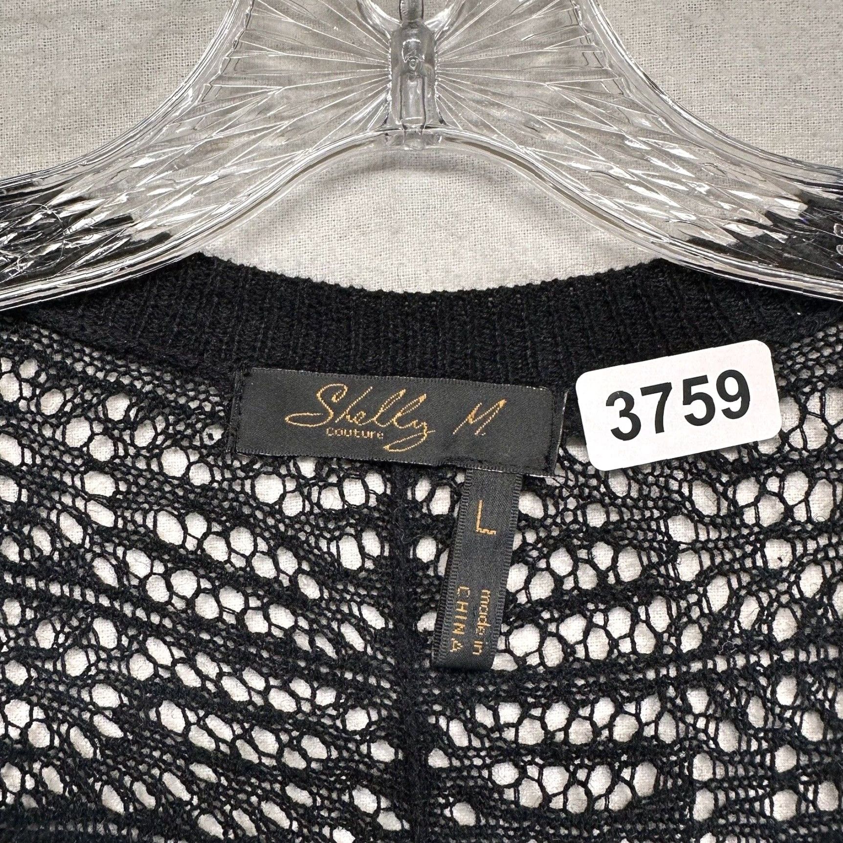 Vintage VINTAGE Shelly Couture Tunic Top Women Size Large Black Sheer Knit Goth V-Neck Pullover Size L / US 10 / IT 46 - 7 Thumbnail